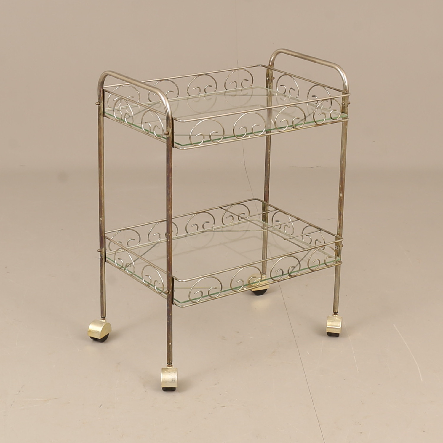 SERVERINGSVAGN, metall och glas, 1900-tal.