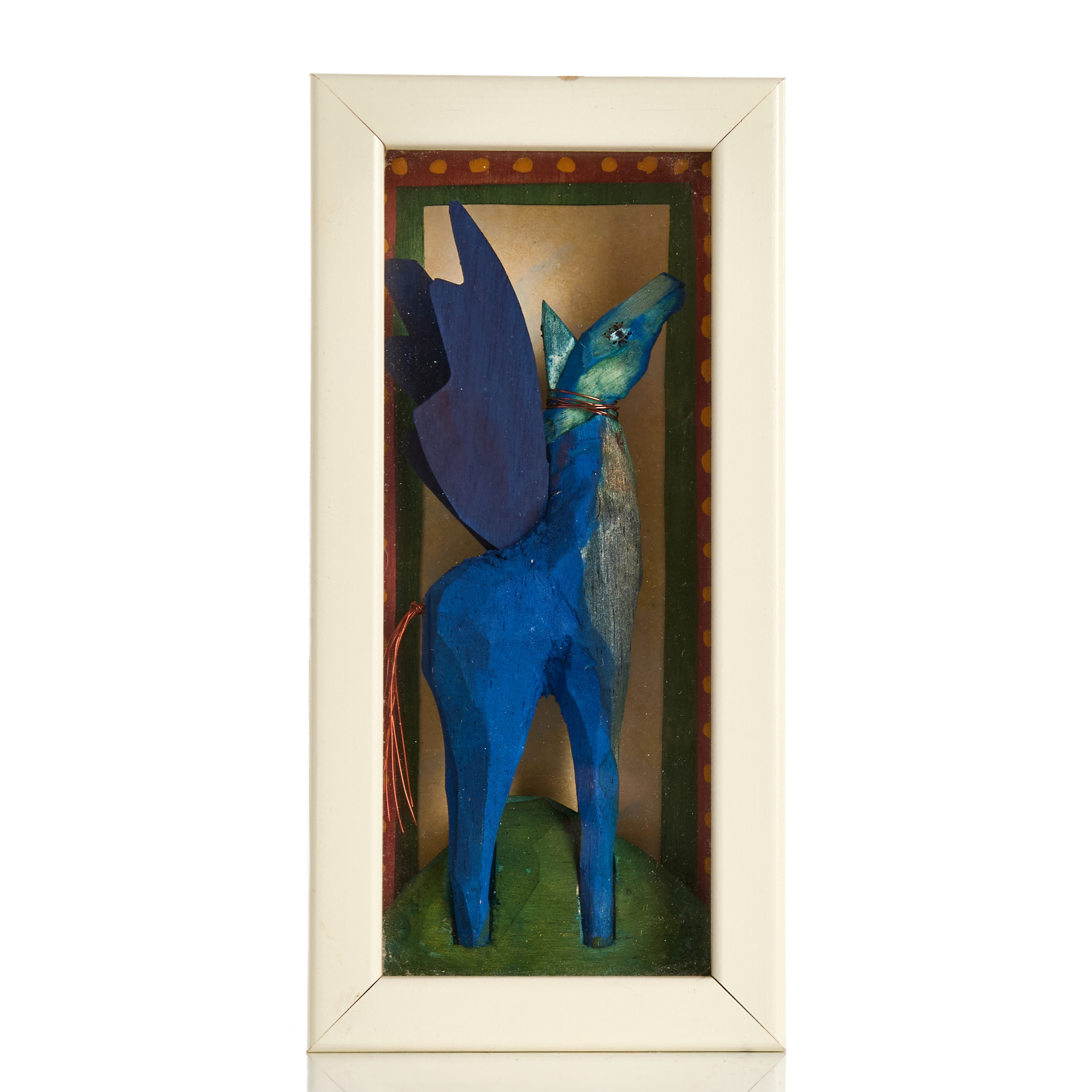 DITTE REIJERS (Sverige, Född 1961): Polykromt bemålad träskulptur i box, signerad och daterad Ditte R 93.