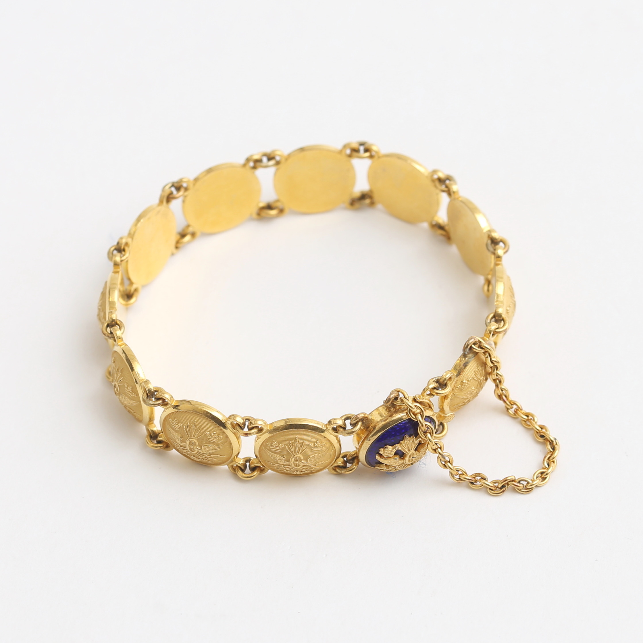 ARMBAND, mässing/ emalj, Sporrong, & Co Stockholm, 1900-talets första hälft.