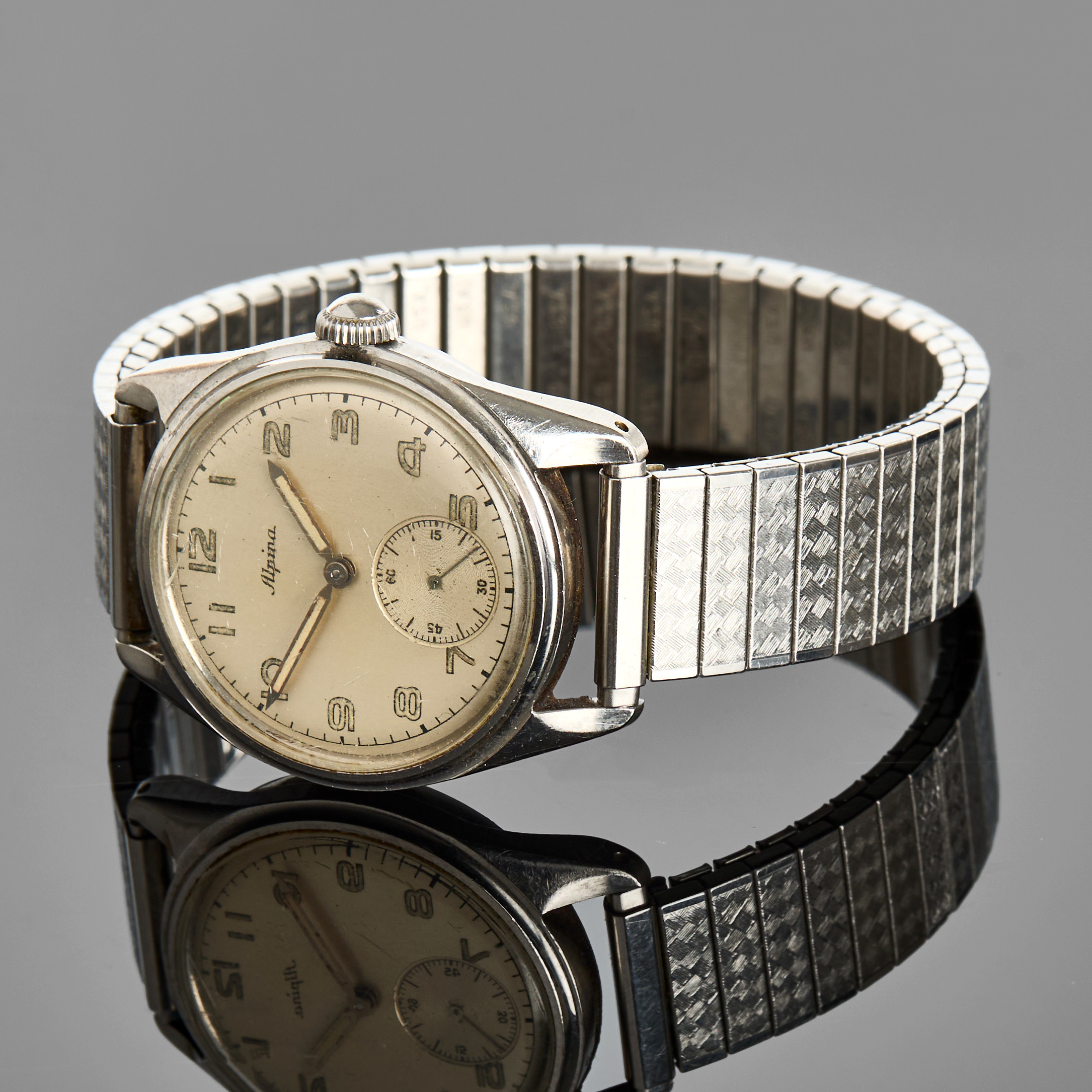 ALPINA, armbandsur, stål, 1950-tal, manuel, stålarmband.