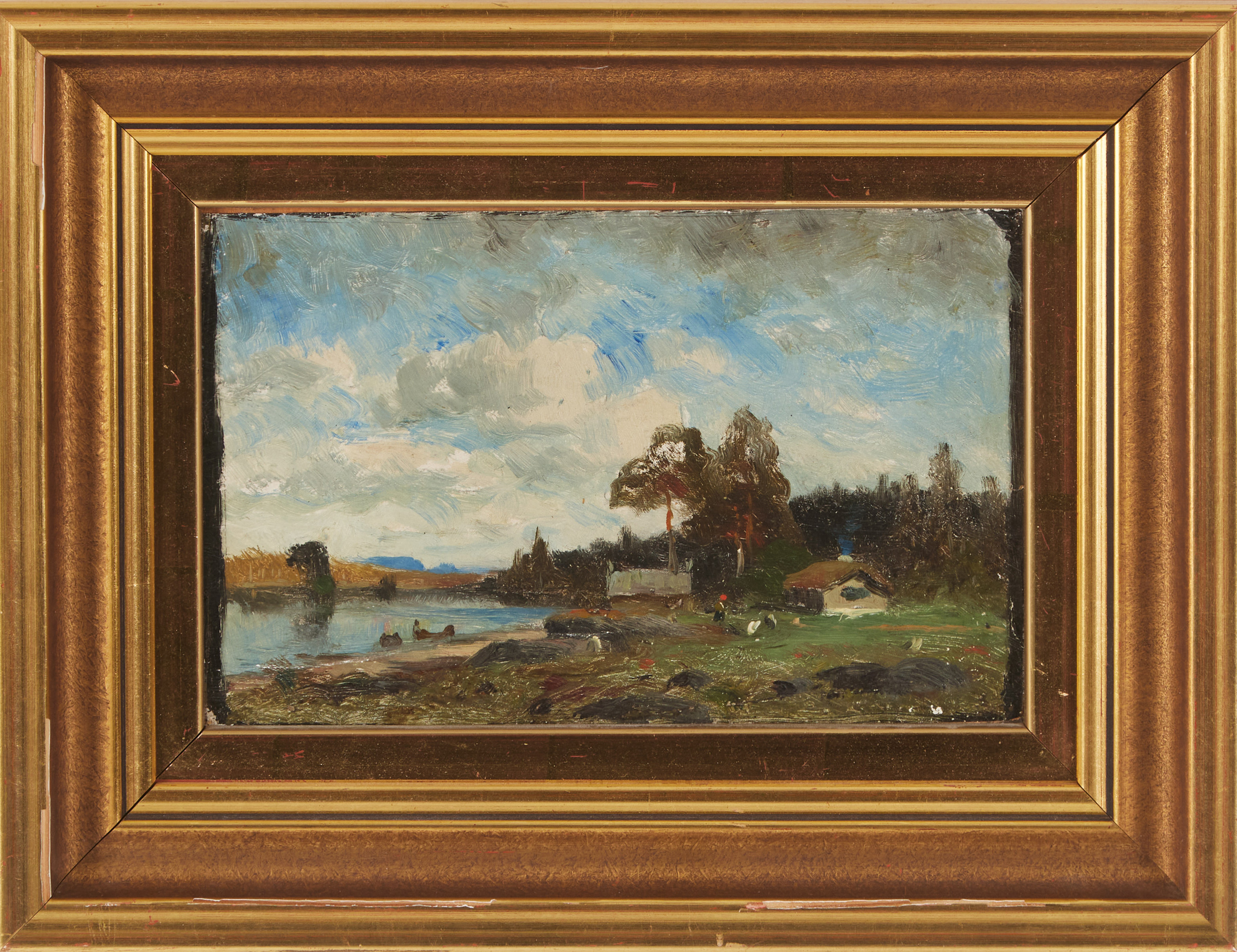 OLOF ARBORELIUS. TILLSKRIVEN. Landskap, olja på duk uppfodrad på pannå, intygad av Gustaf Jaensson a tergo.