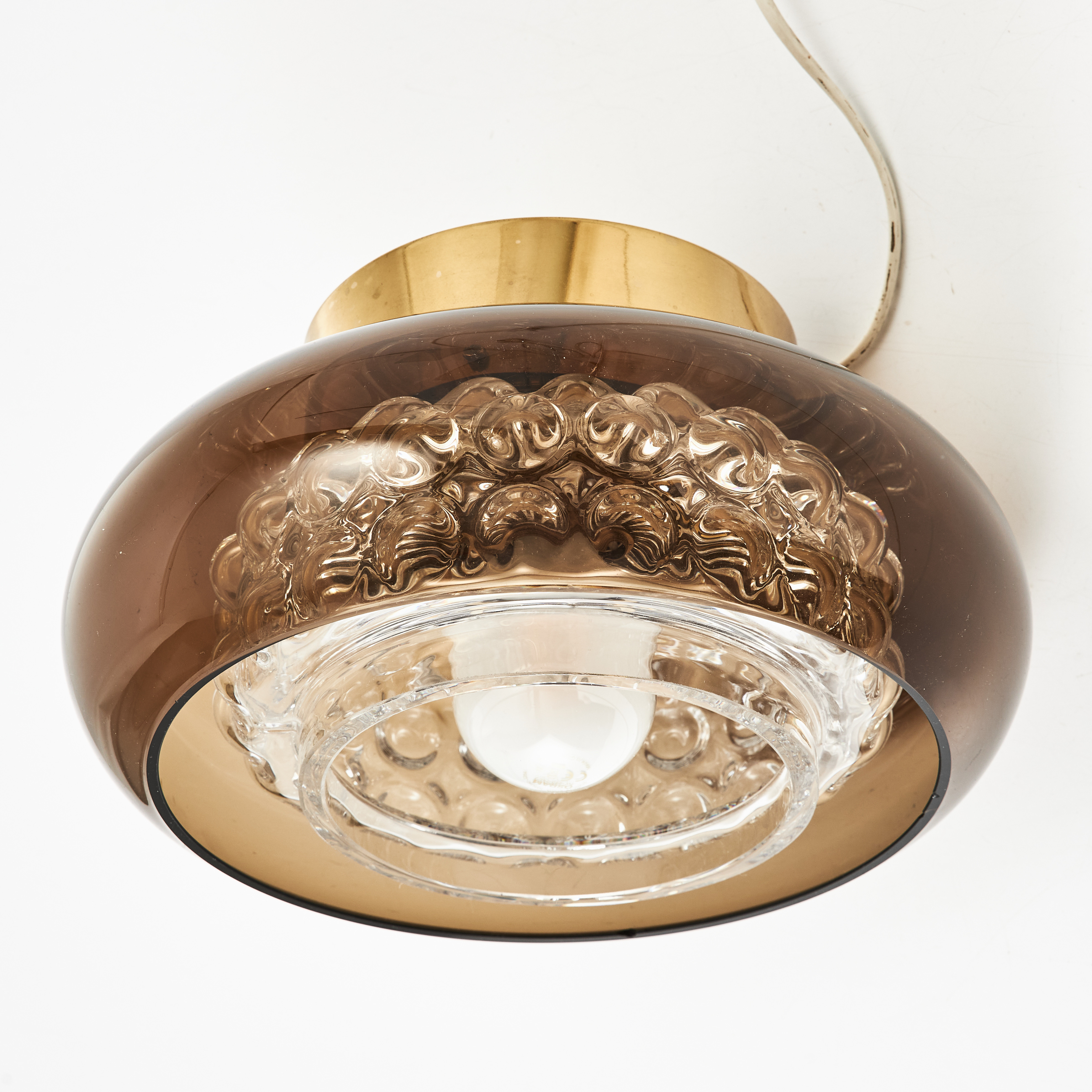 CARL FAGERLUND. Taklampa, glas, Orrefors, 1950-tal.