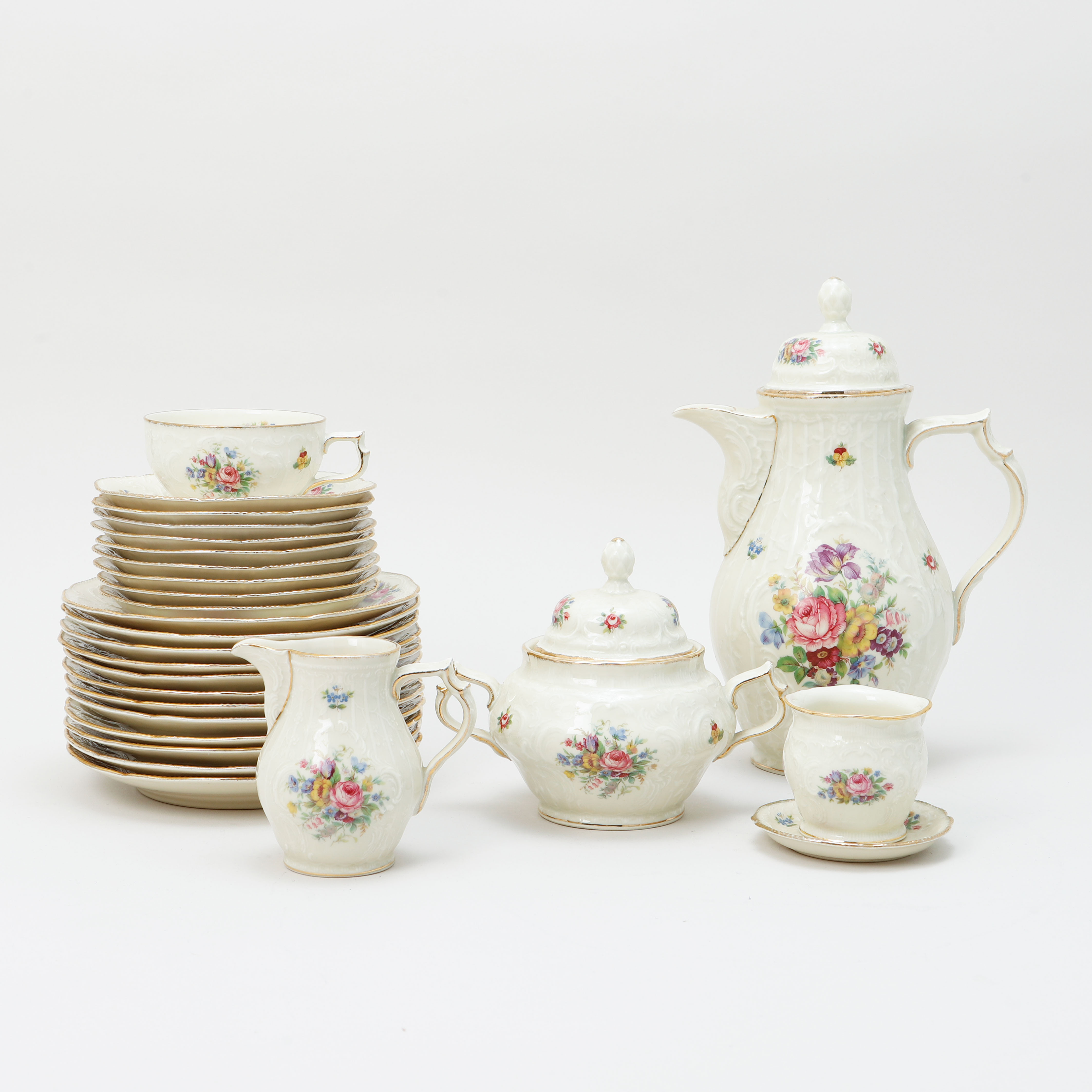 KAFFESERVIS, "Sanssouci", 26 delar, porslin, Rosenthal.