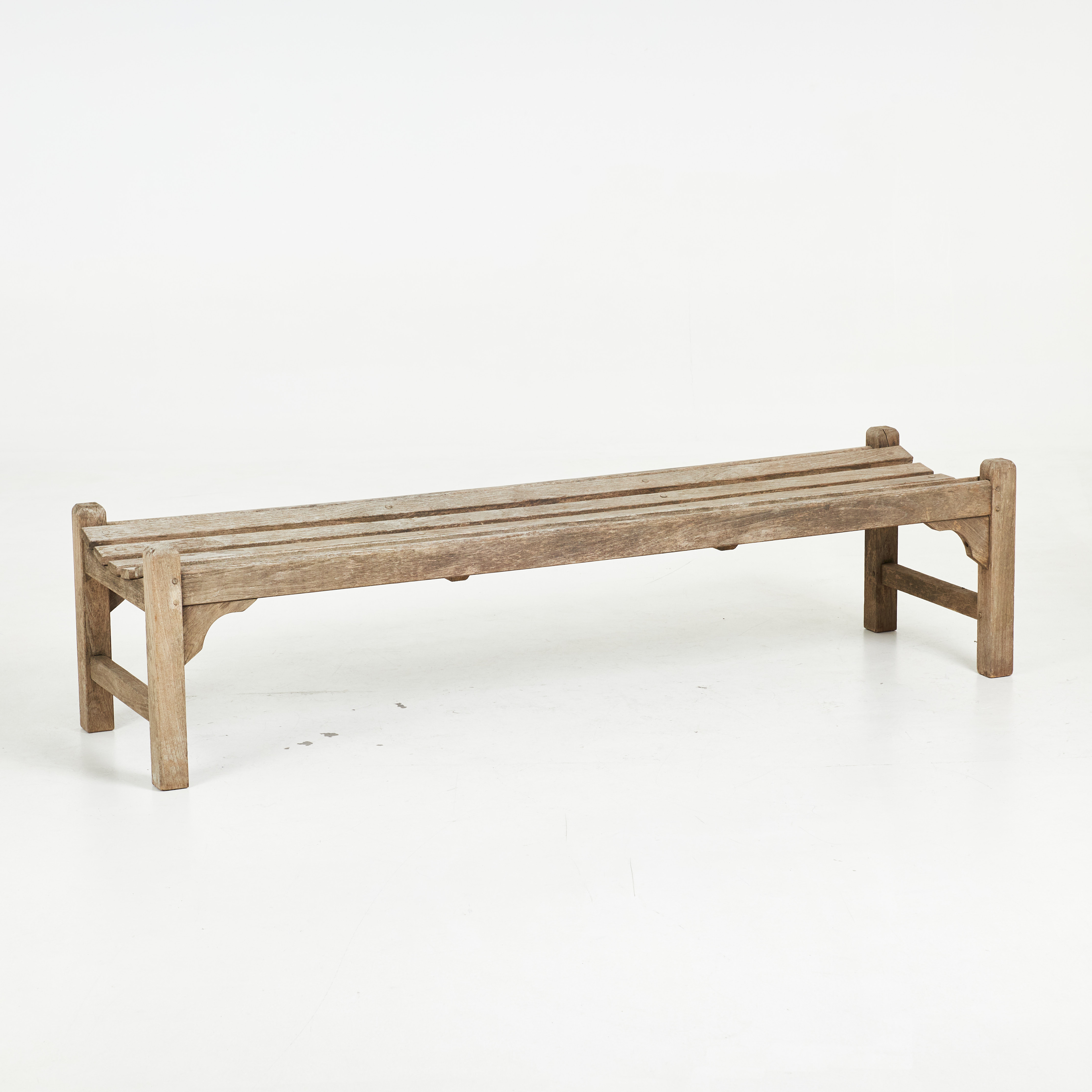 TRÄDGÅRDSBÄNK. 1900-talets andra hälft, teak, märkt Lister, UK.