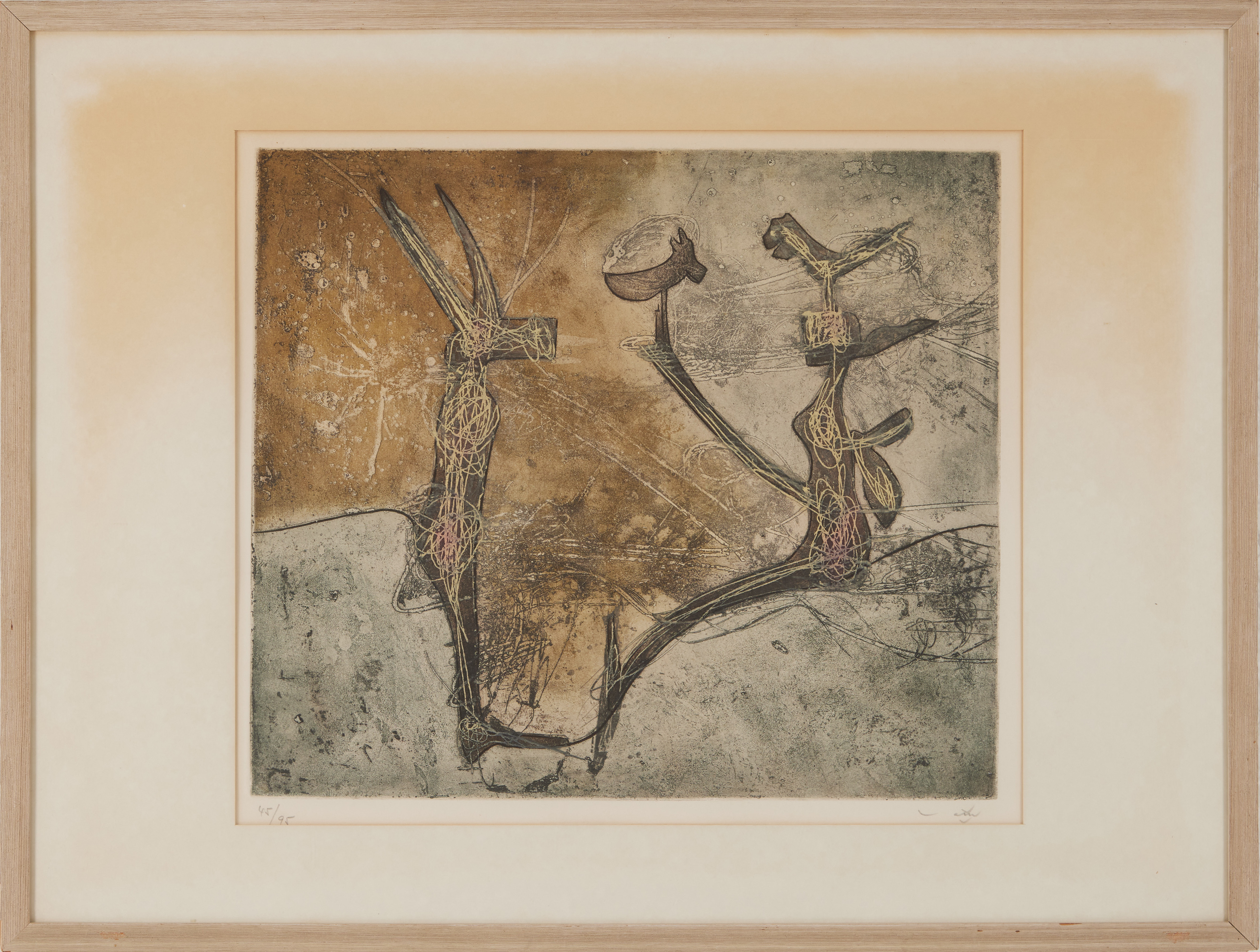 ROBERTO MATTA. Komposition, färgetsning, signerad , numrerad 45/95.