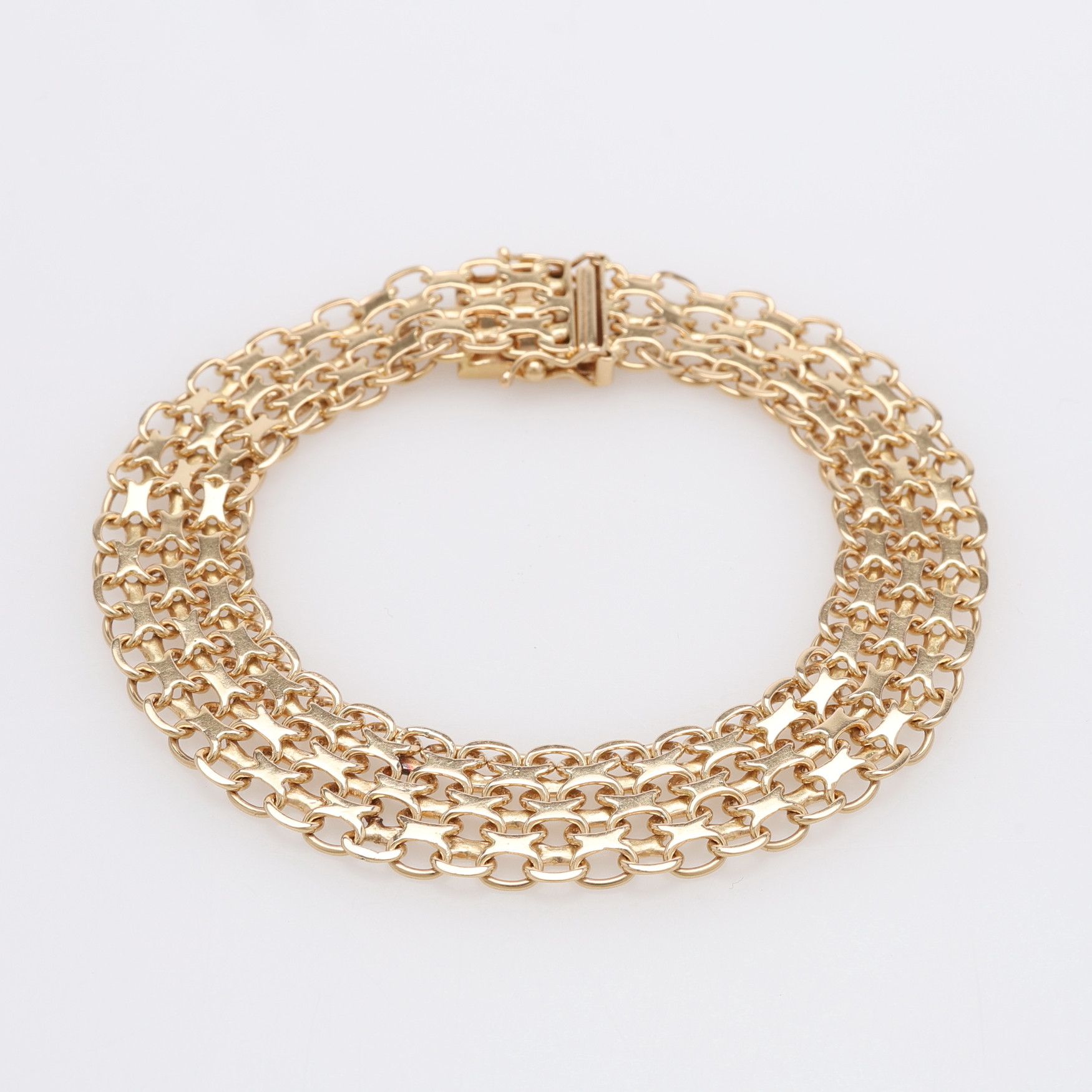 ARMLÄNK, 18K GULD, TRIPPEL X-LÄNK, B USTAV, STOCKHOLM, 1967, Ca. 19,1 g.