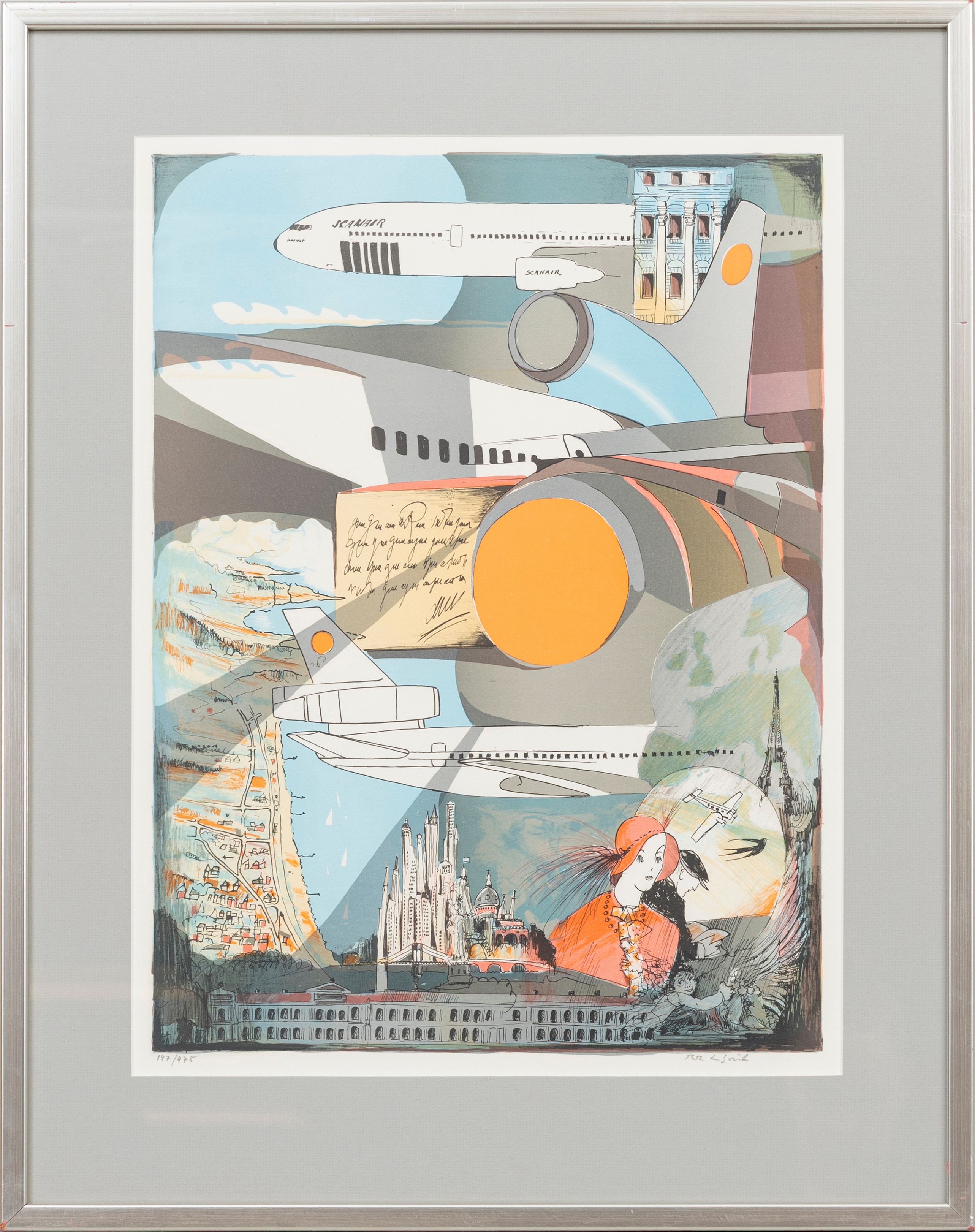 BO ERIK  LUNDQVIST. Komposition, färglitografi, signerad och numrerad, 147/975.