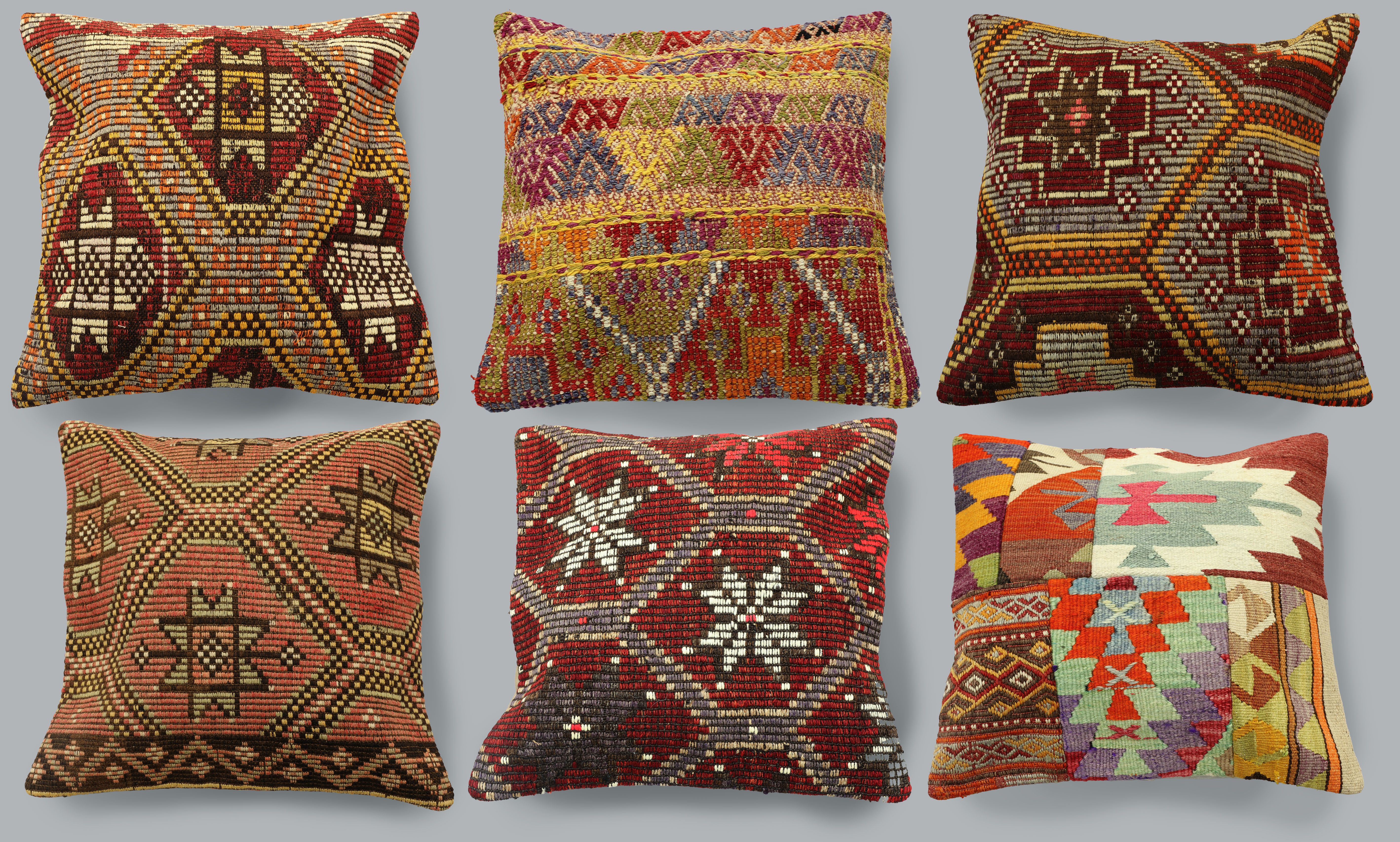 KUDDFODRAL, 6 stycken, Kelim, cirka 50 x 50 cm.