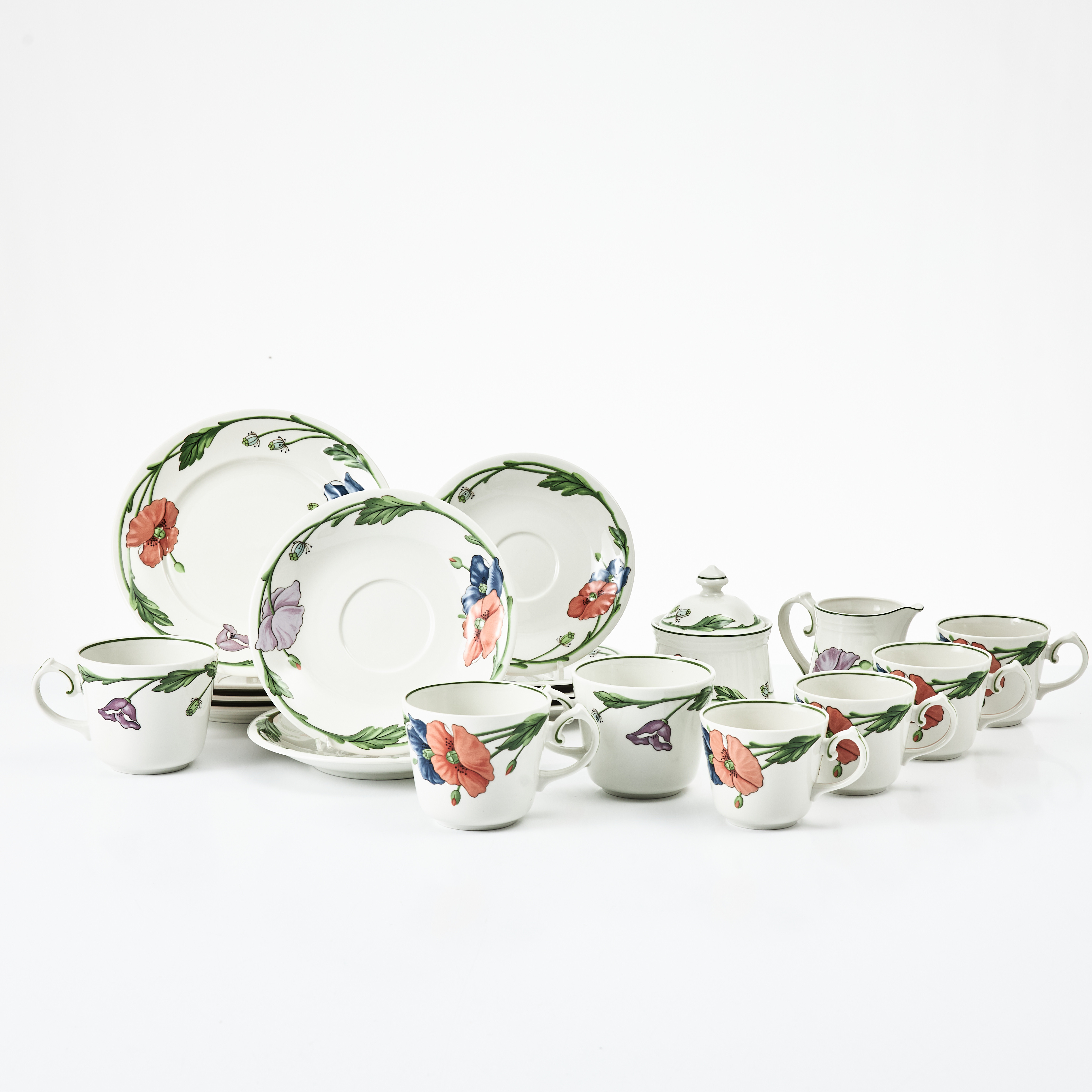 KAFFE- och TESERVIS, "Amapola", 13 delar, porslin, Villeroy & Boch.