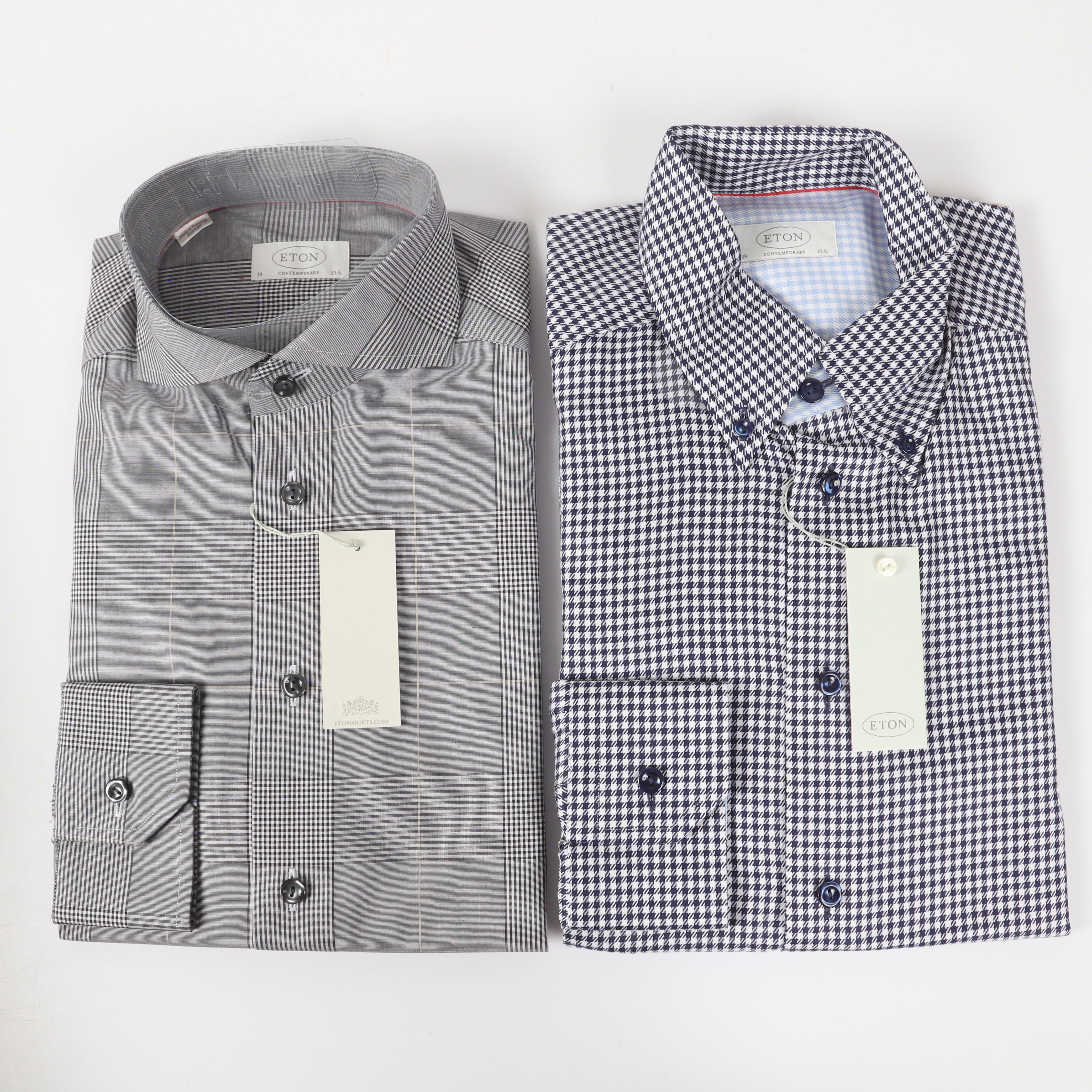 SKJORTOR, 2 stycken, bomull, Eton.