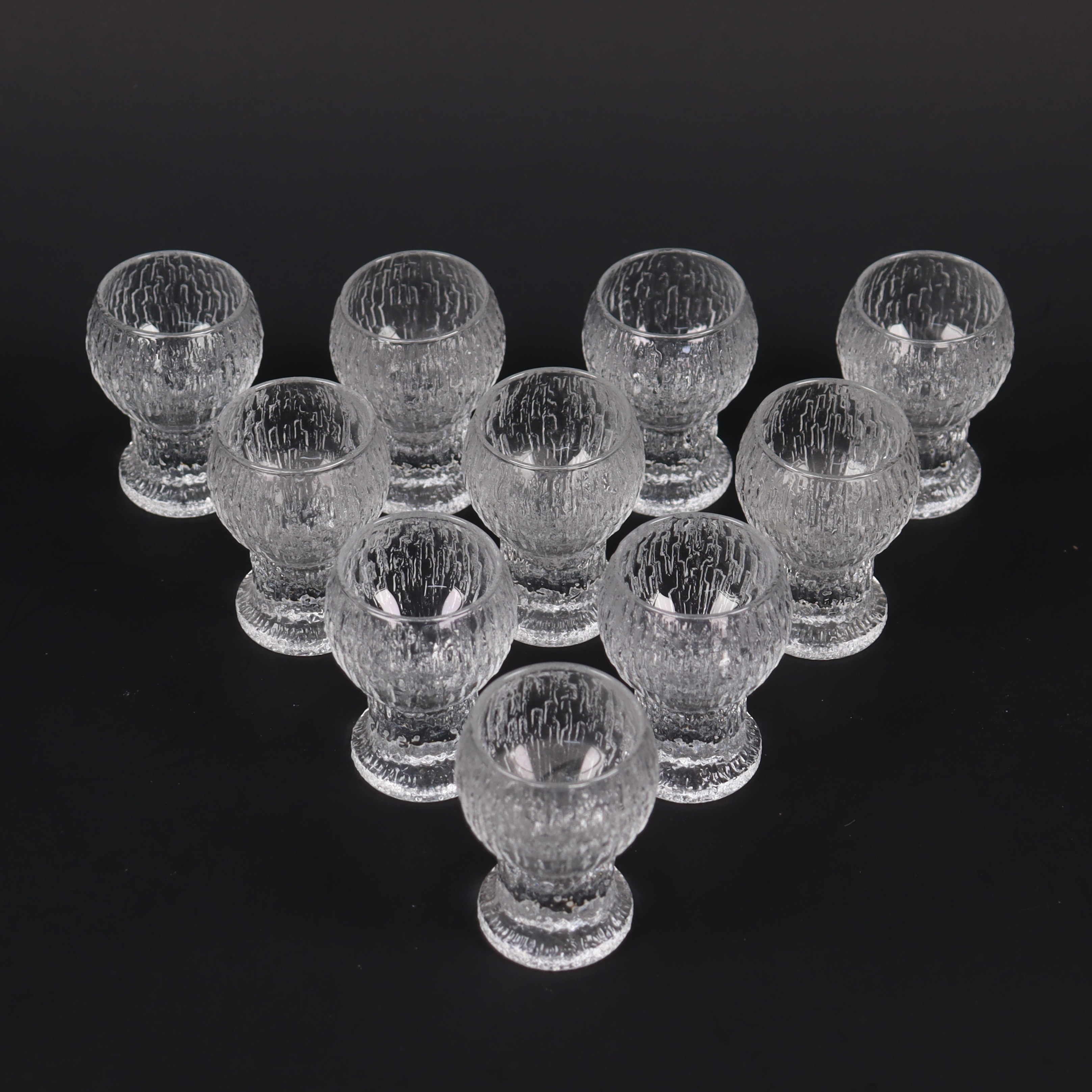TIMO SARPANEVA. "Kekkerit", snapsglas, Iittala, Finland, 10 st.