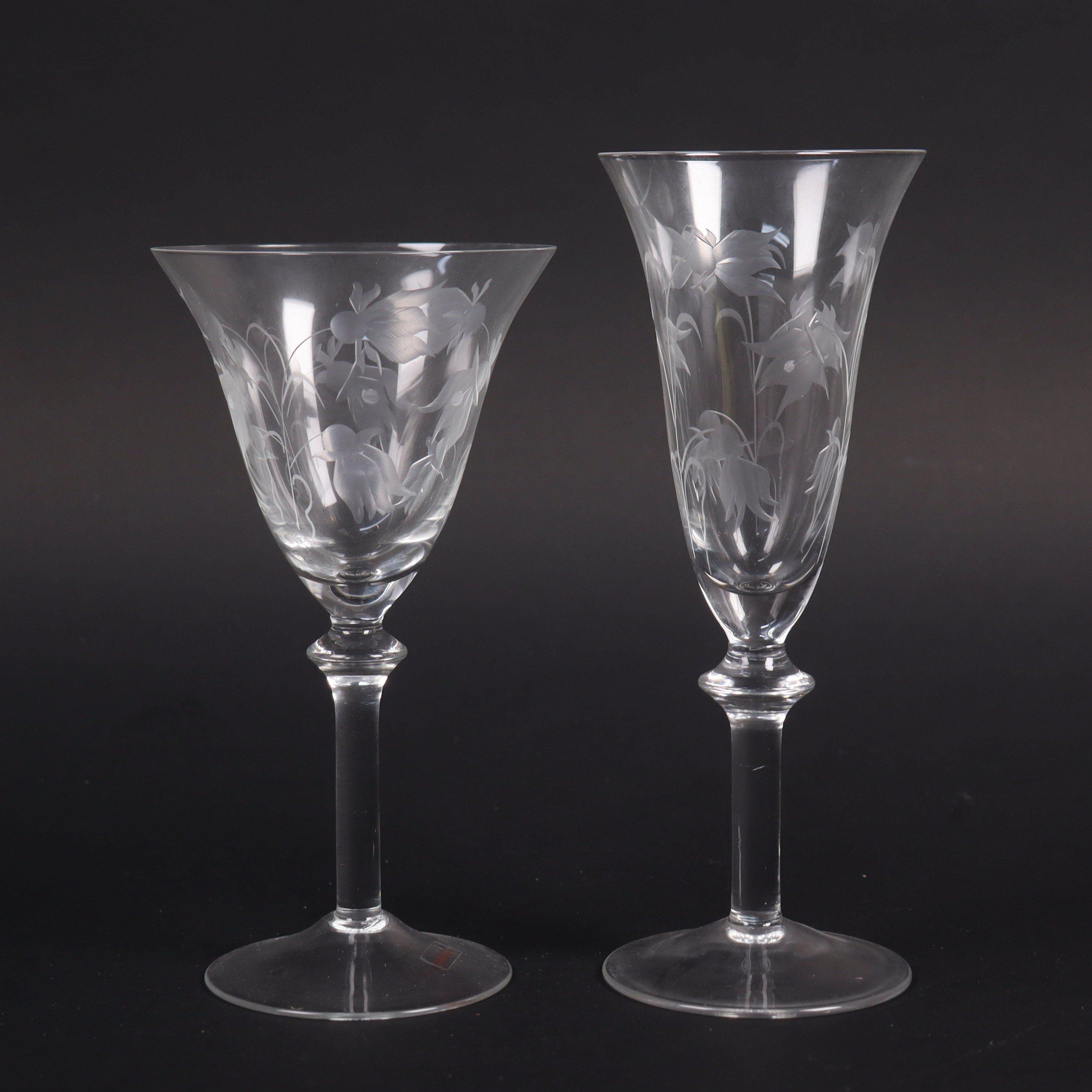 VIN & CHAMPAGNEGLAS, 10 delar, "Blåklocka", Duka.