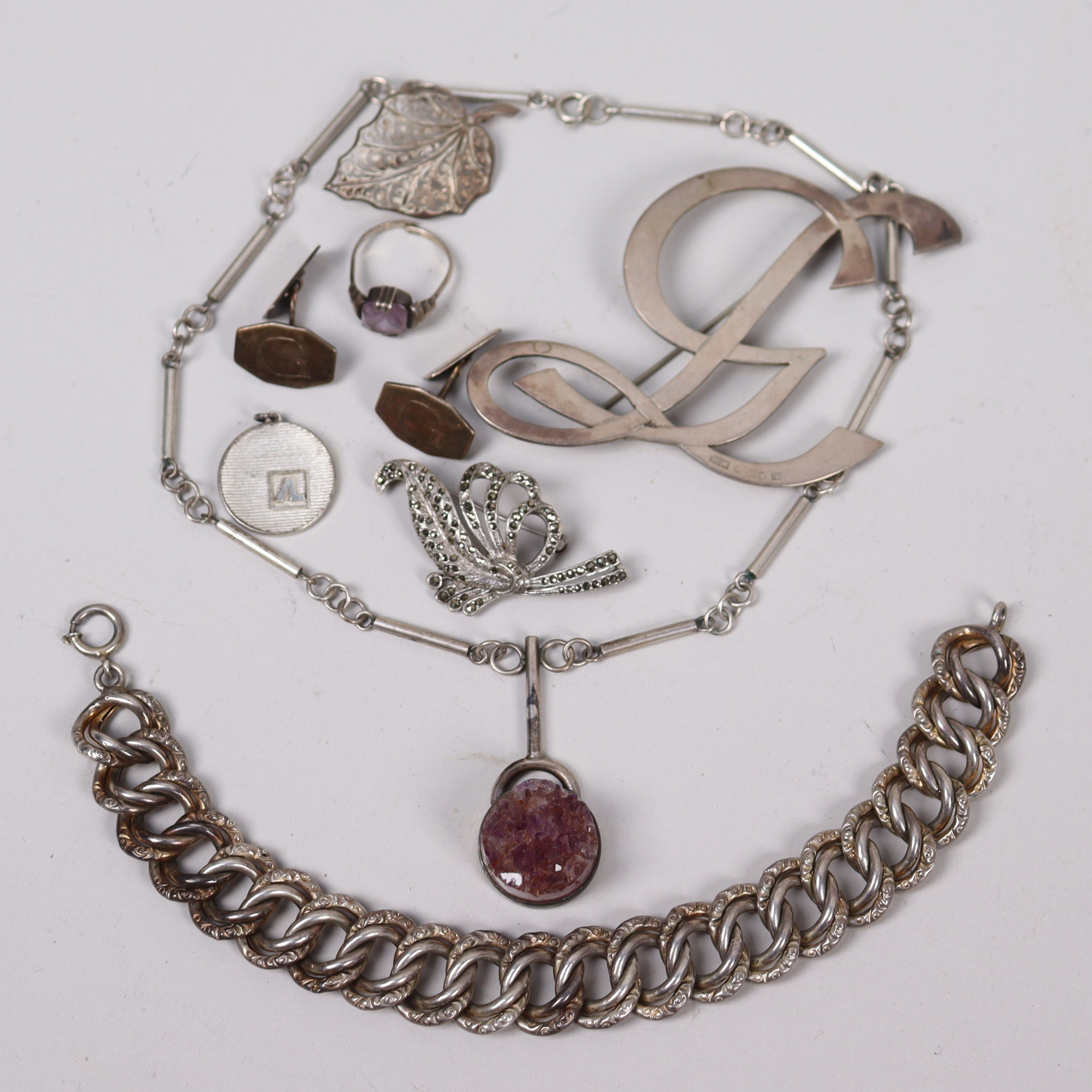 SMYCKEN, silver, halsband, armband mm, totalt 99 gram.