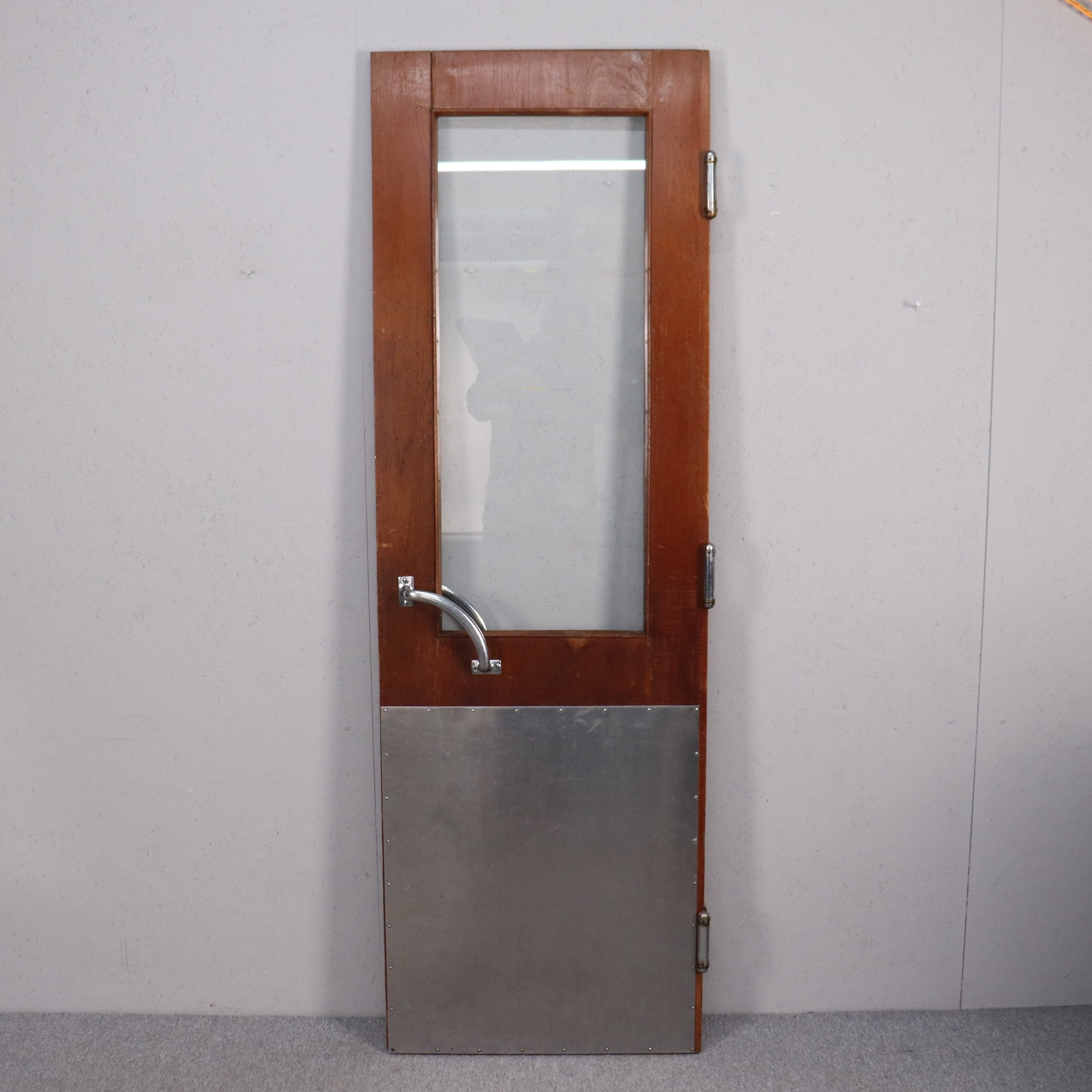 DÖRR från SJ tågvagn, mahogny och stål, 1930/40-tal.