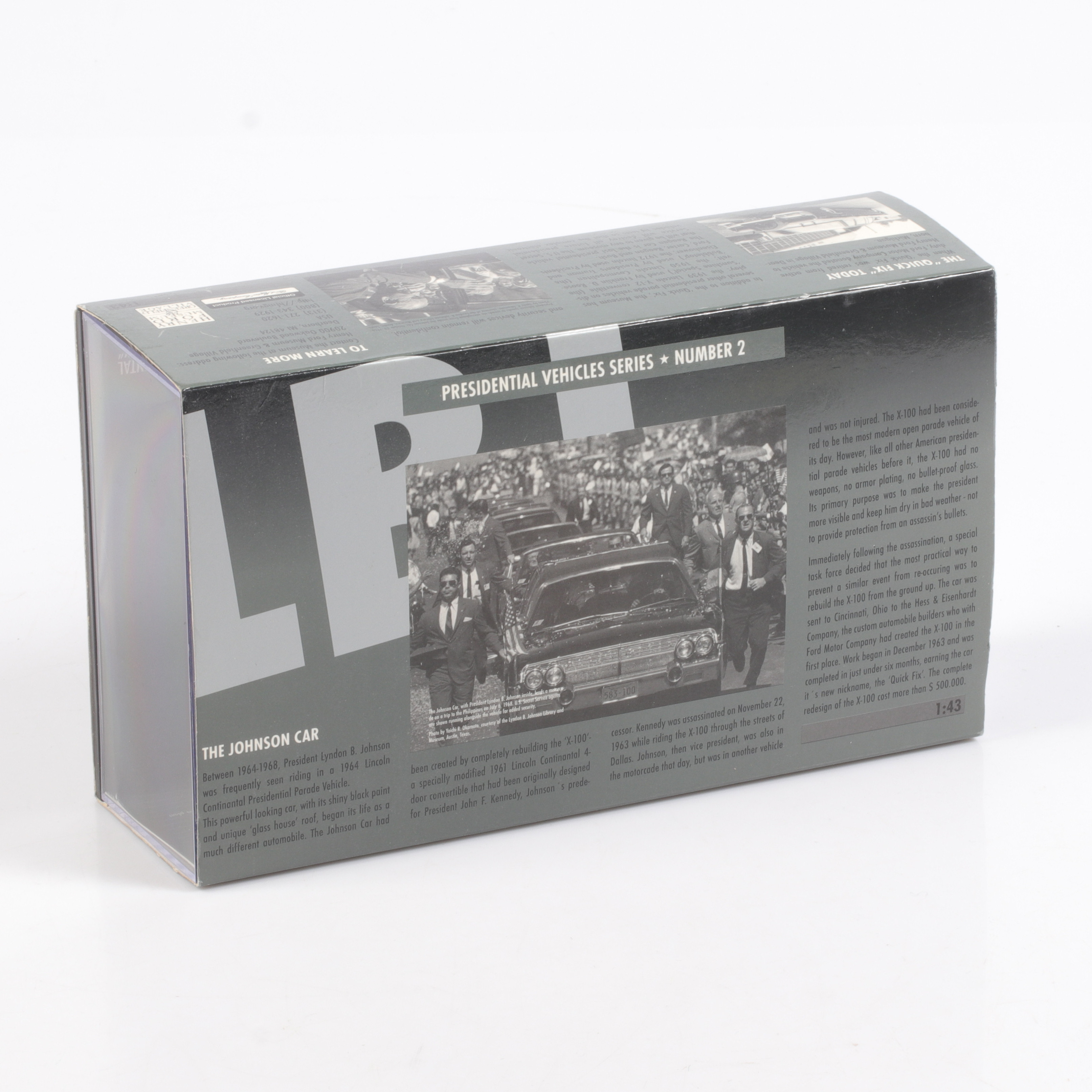 MODELLBIL, metall/resin, Lincoln Continental, Presidential Parade Vehicle, 1964, Minichamps, skala 1:43.