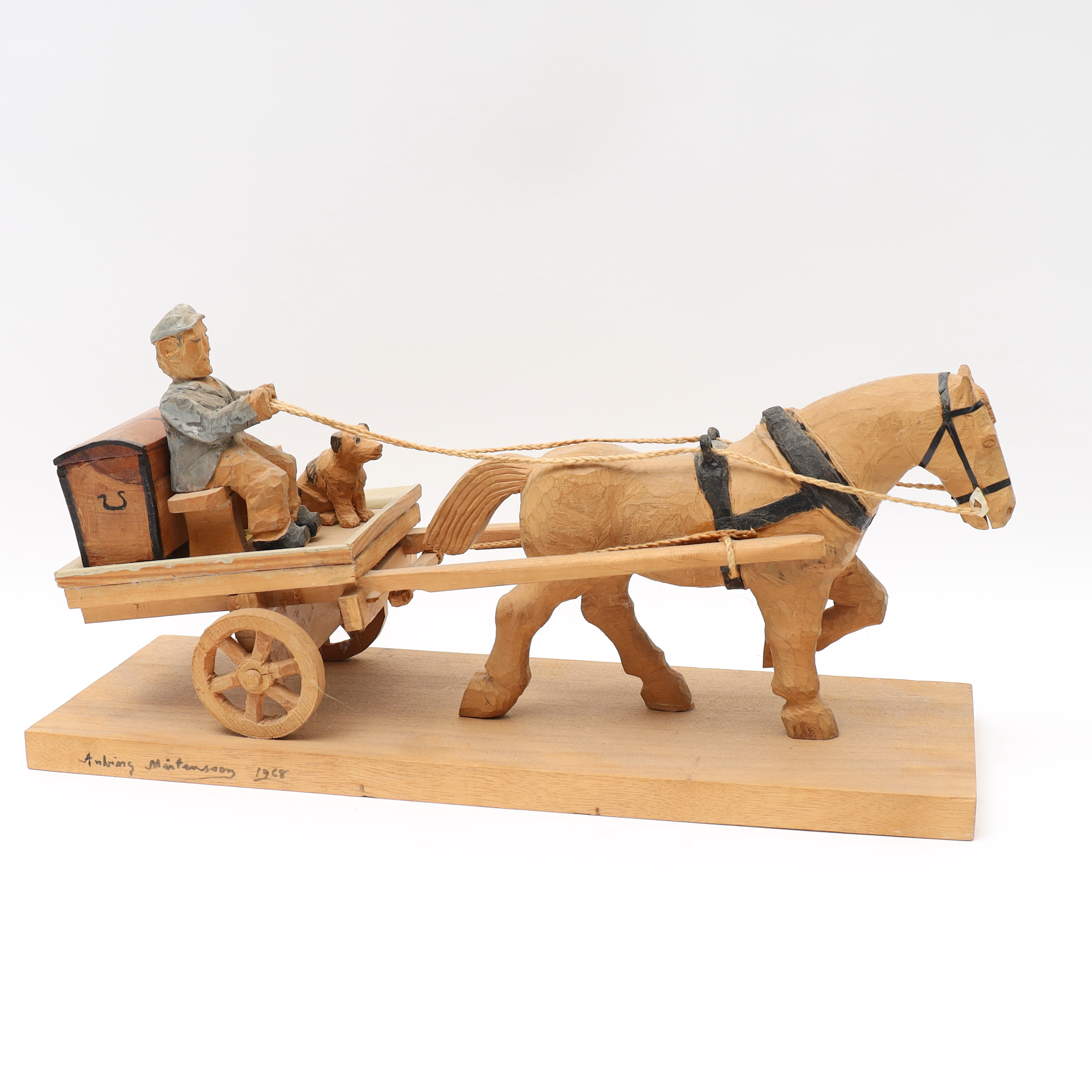 AMBRING MÅRTENSSON. TRÄFIGUR, signerad och daterad 1968.