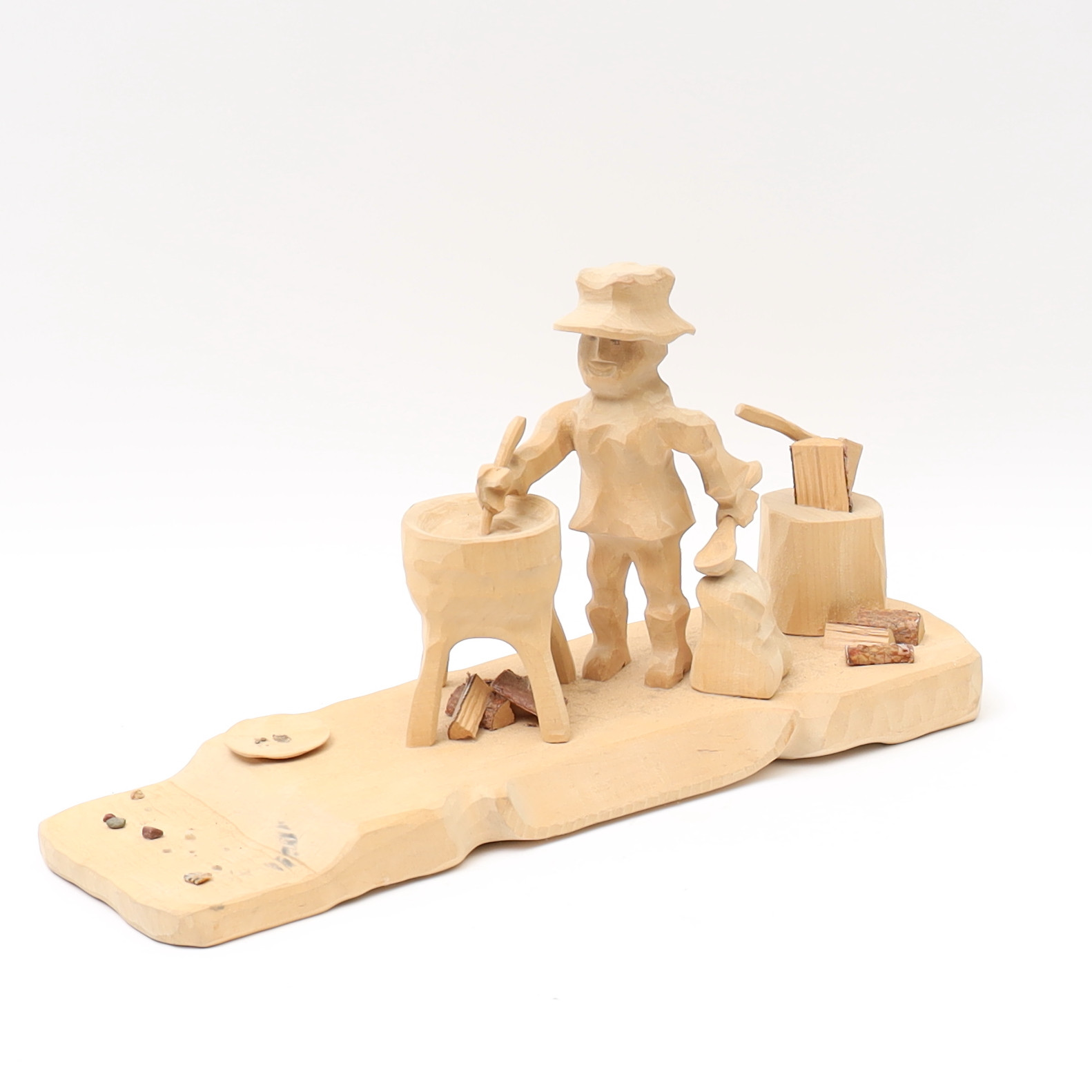 NIKLAS SNIDARE. TRÄSKUREN FIGURGRUPP, signerad.