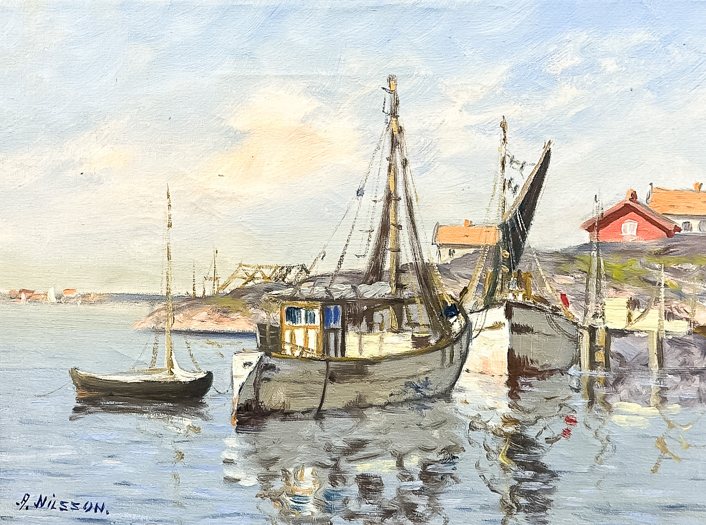 Oidentifierad konstnär, OLJA PÅ DUK, signerad A. Nilsson.