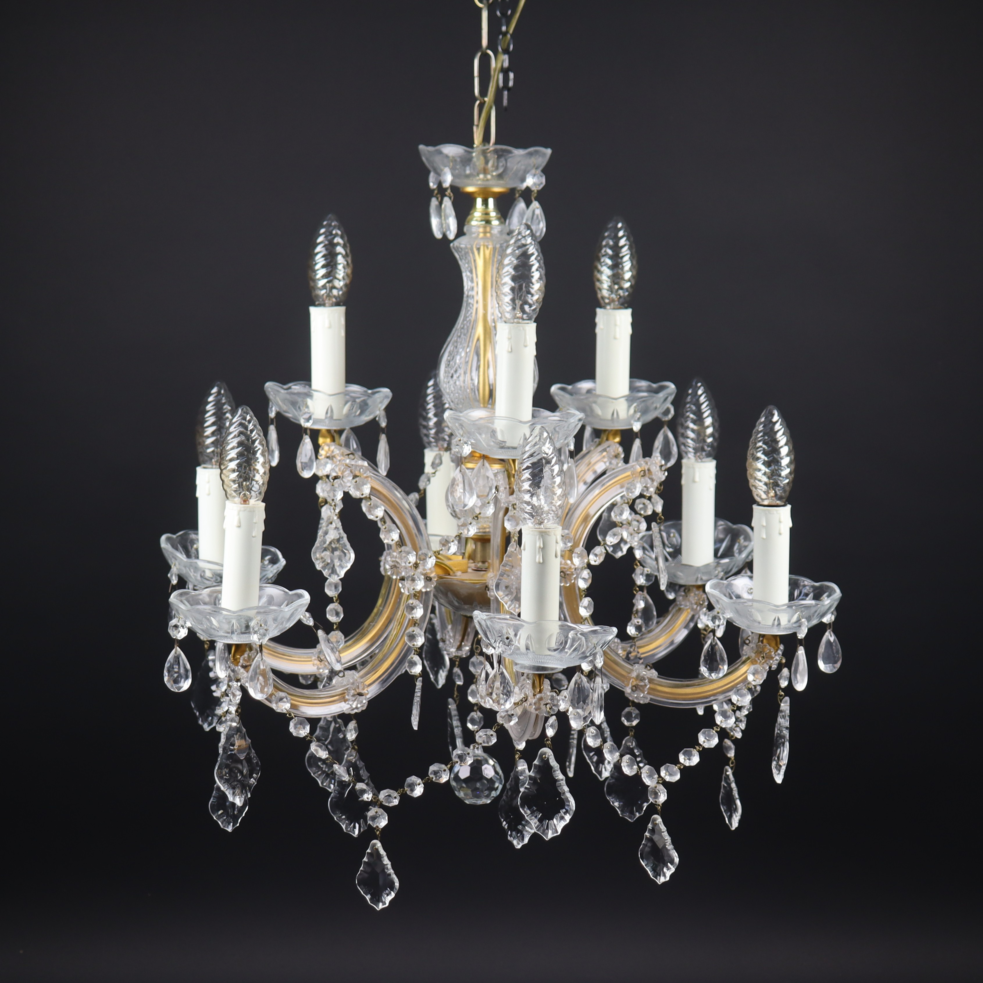 LJUSKRONA, venetiansk stil, 10 ljuskällor, 1900-talets andra hälft.