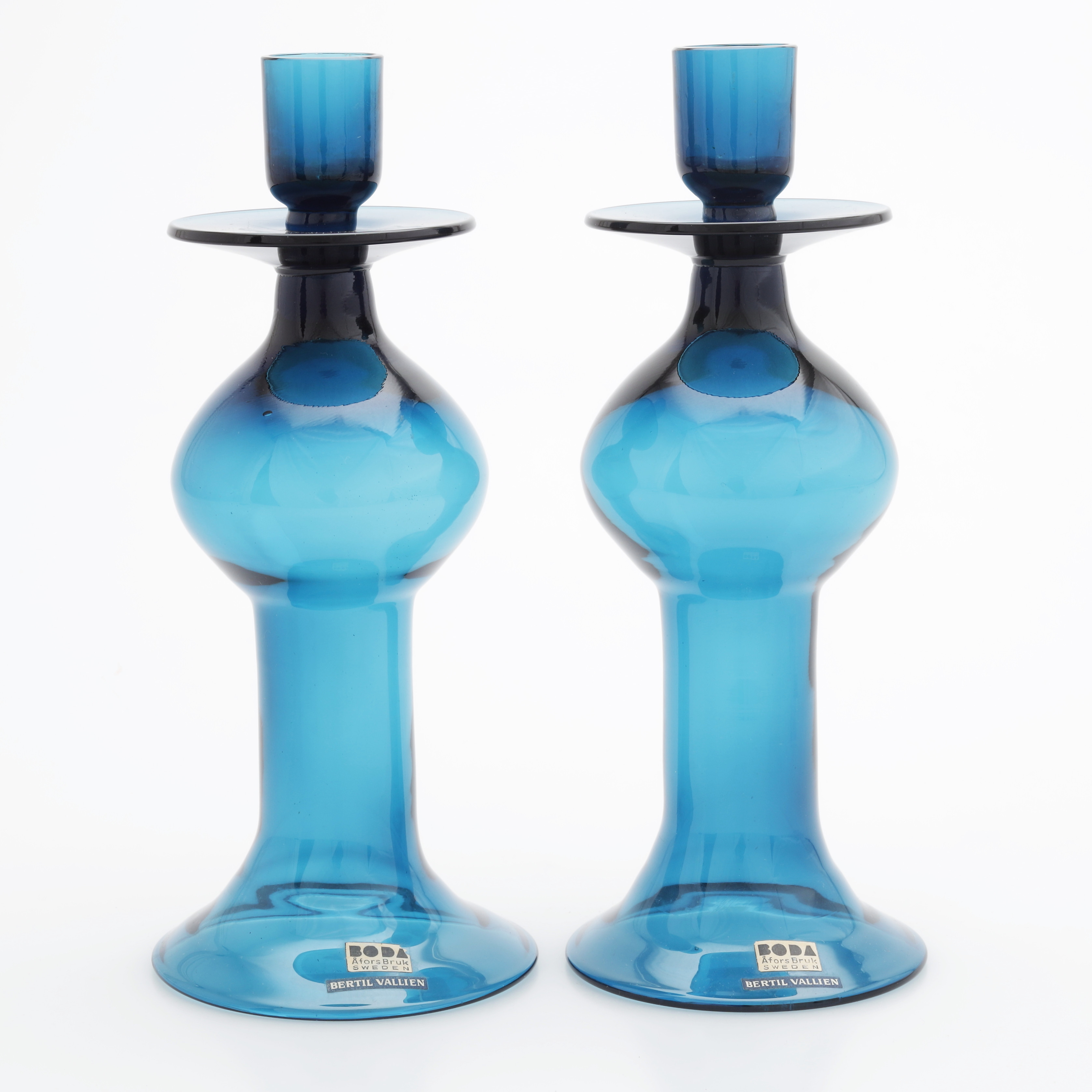 BERTIL VALLIEN. Ljusstakar, ett par, Boda Åfors Bruk, Sverige.