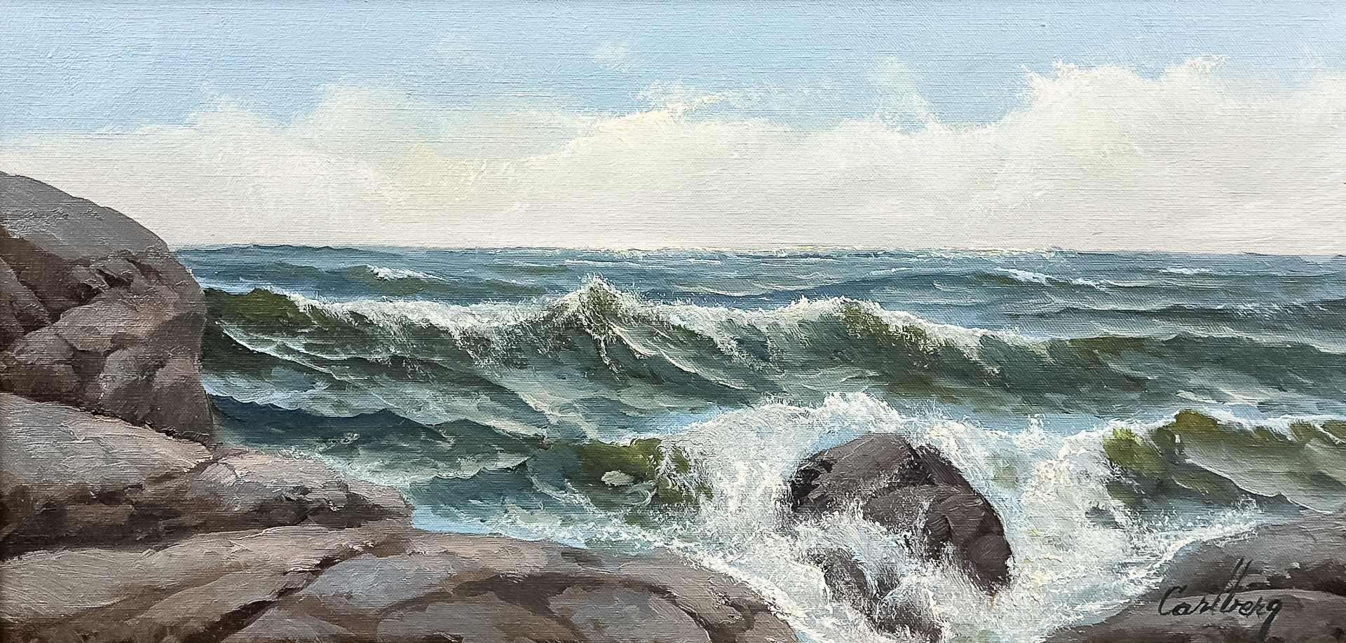 ERIK CARLBERG. OLJA PÅ DUK, signerad.