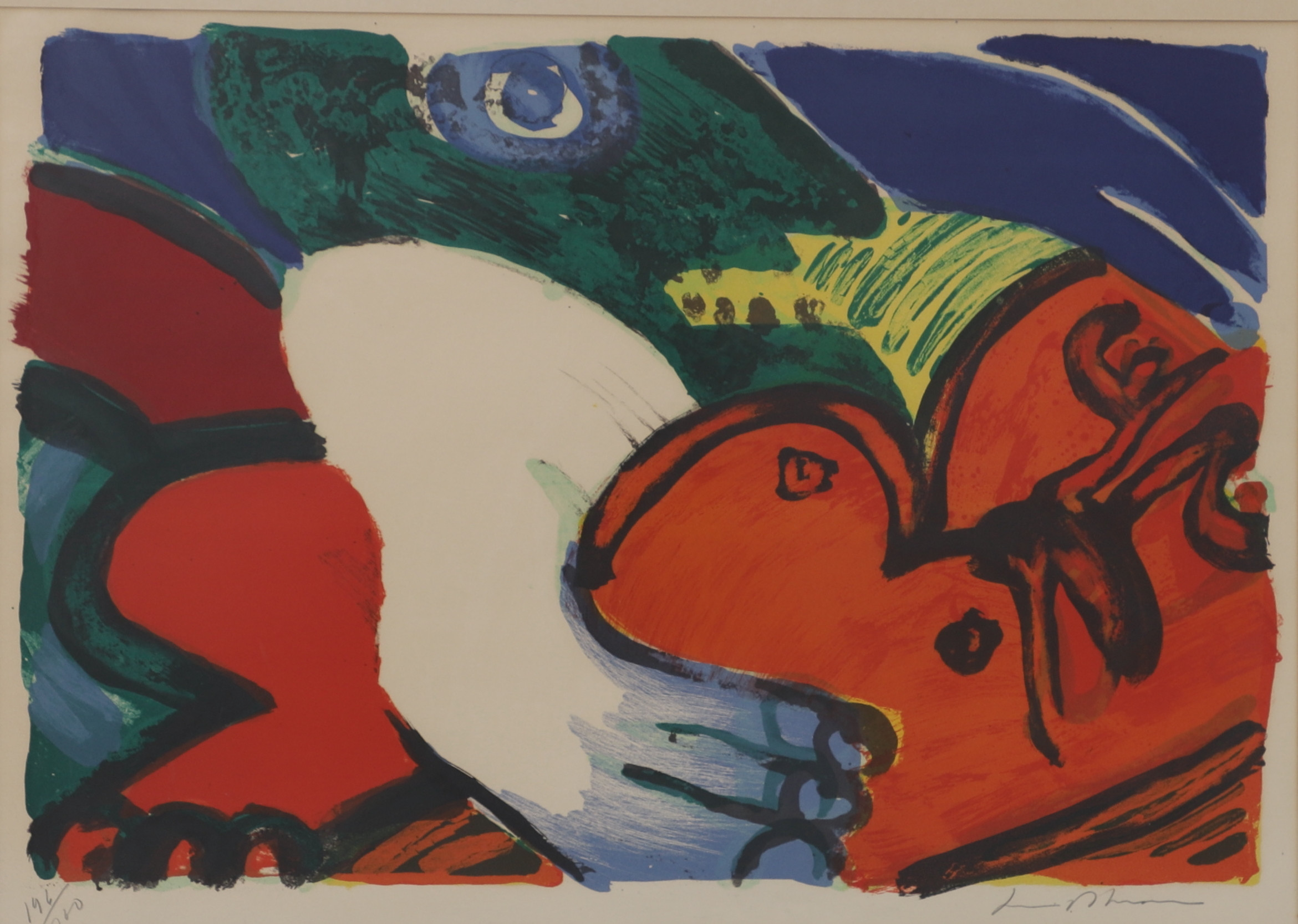 BENGT LINDSTRÖM. Figurkomposition, färglitografi, signerad och numrerad 196/300.