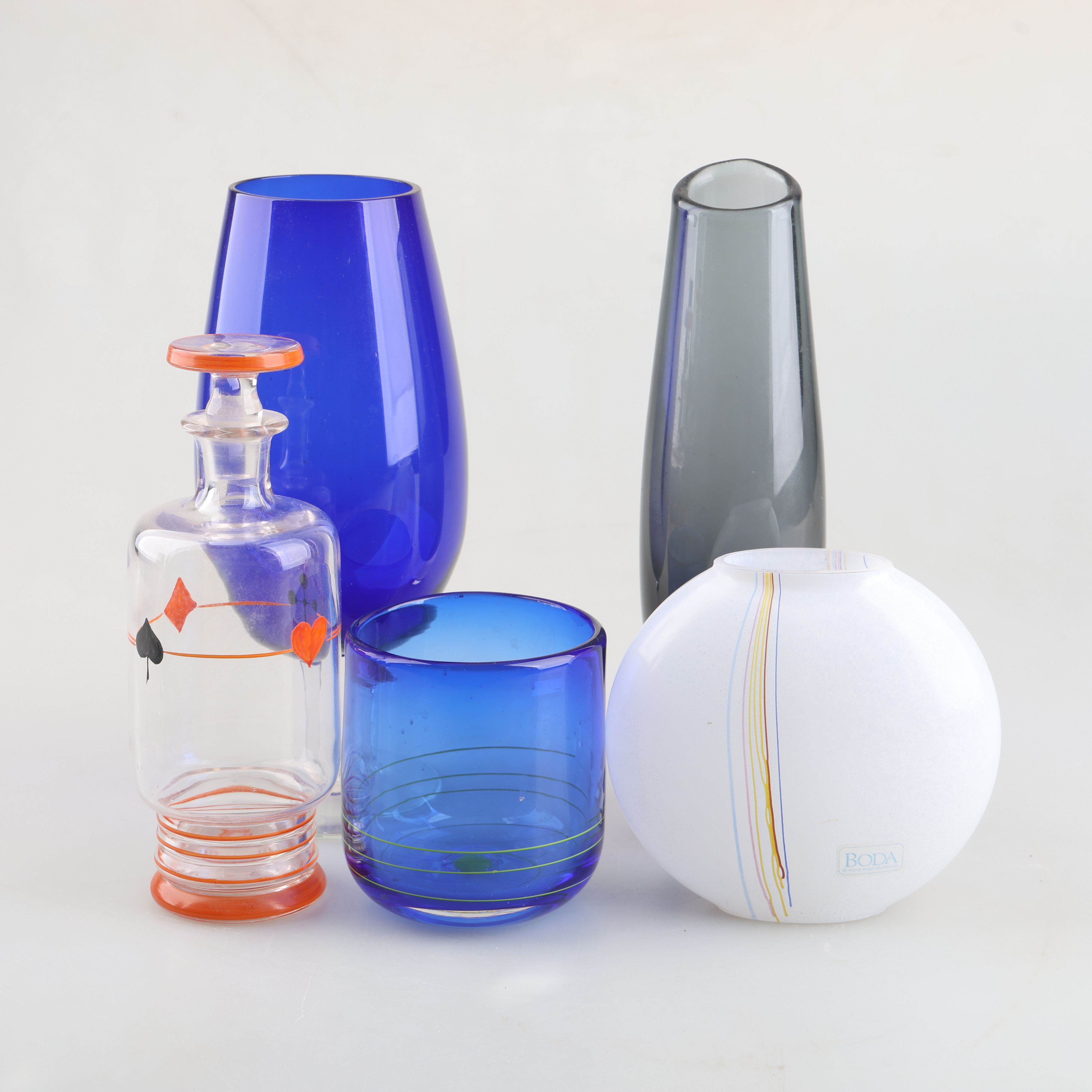 PARTI GLAS, 5 delar, bl.a Kosta Boda, Orrefors.