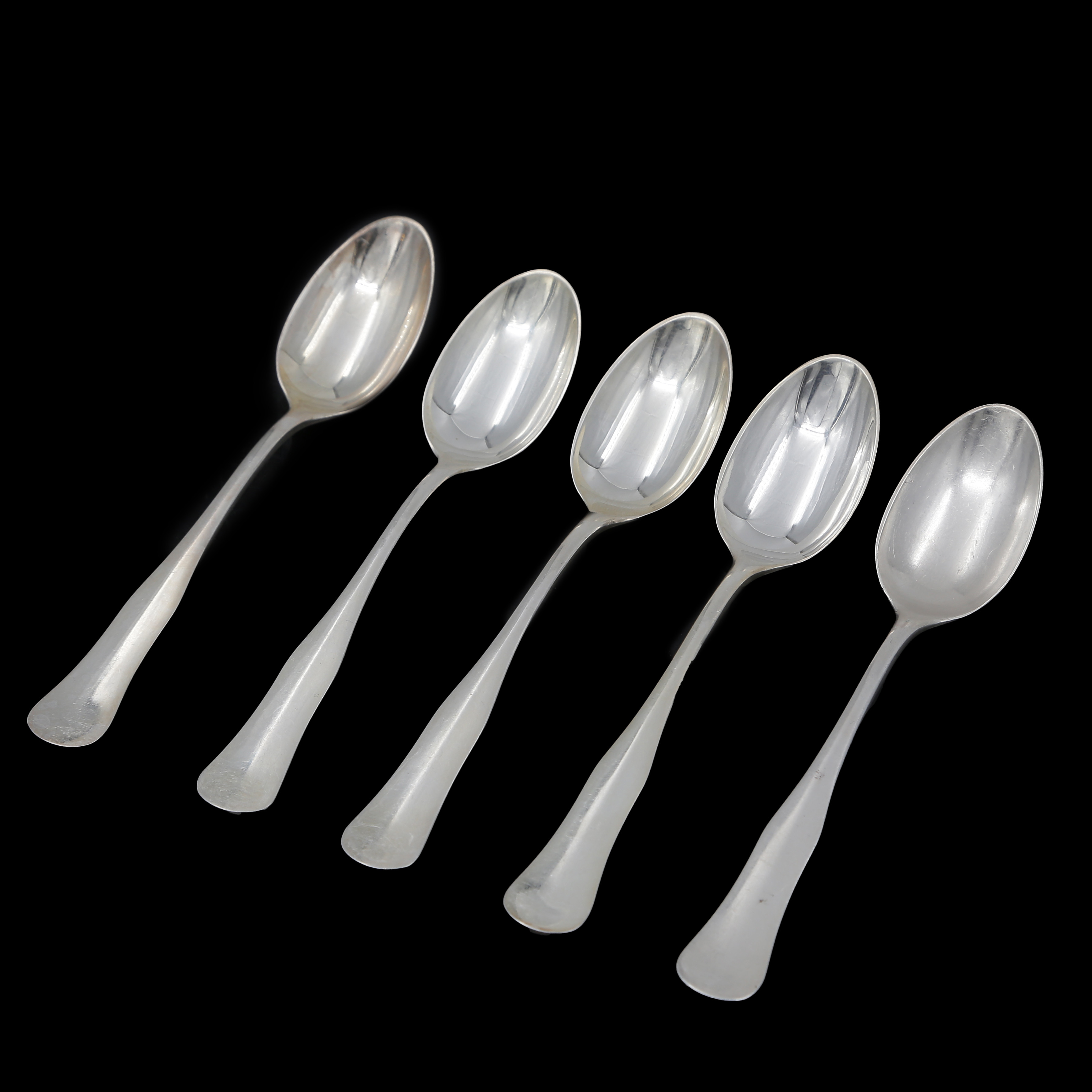 5 TESKEDAR, SILVER, 1930-TAL.