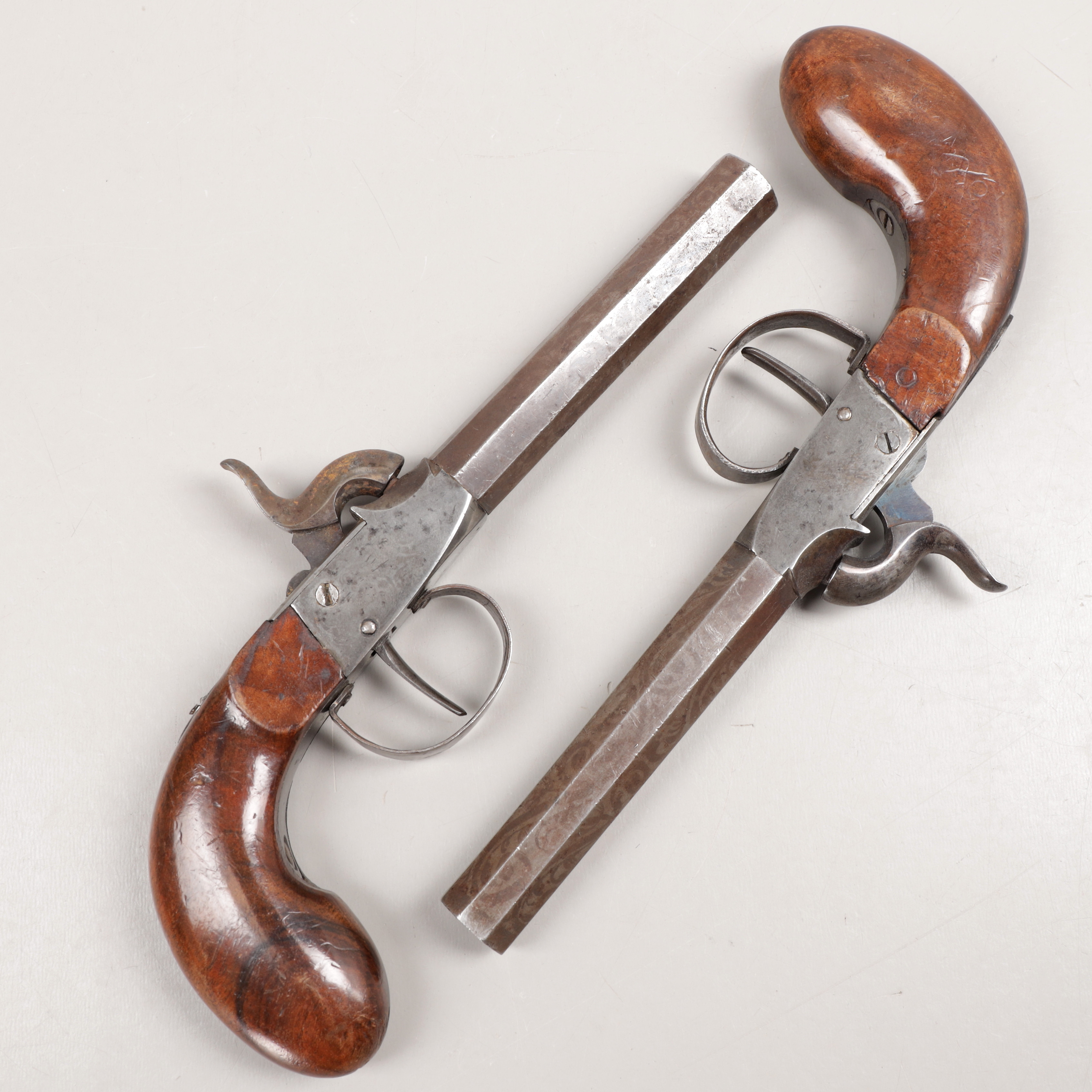 DUELLPISTOLER/PARPISTOLER, slaglås, 1800-tal.