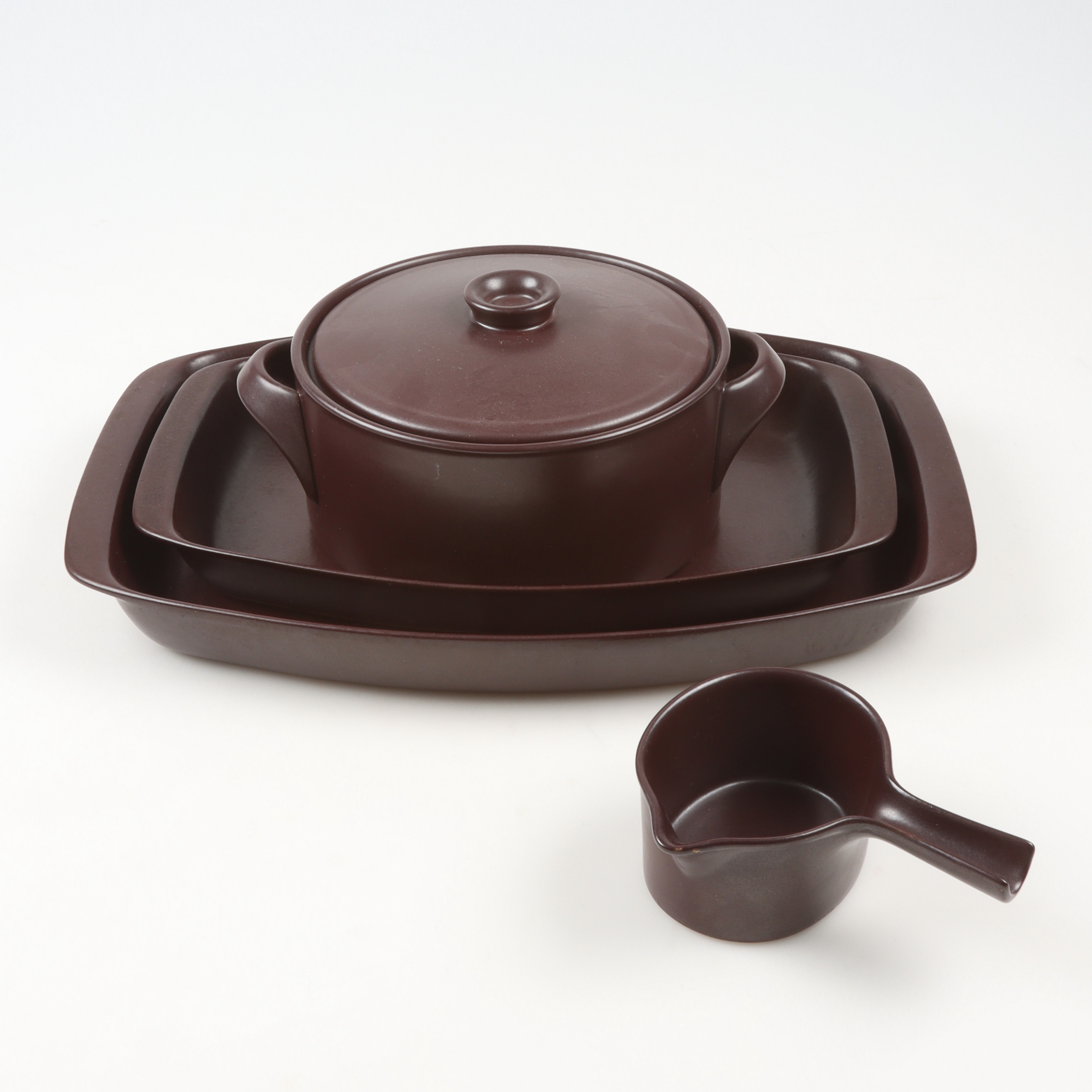 STIG LINDBERG. Servisdelar, 4 st, "Terma", keramik, Gustavsberg.