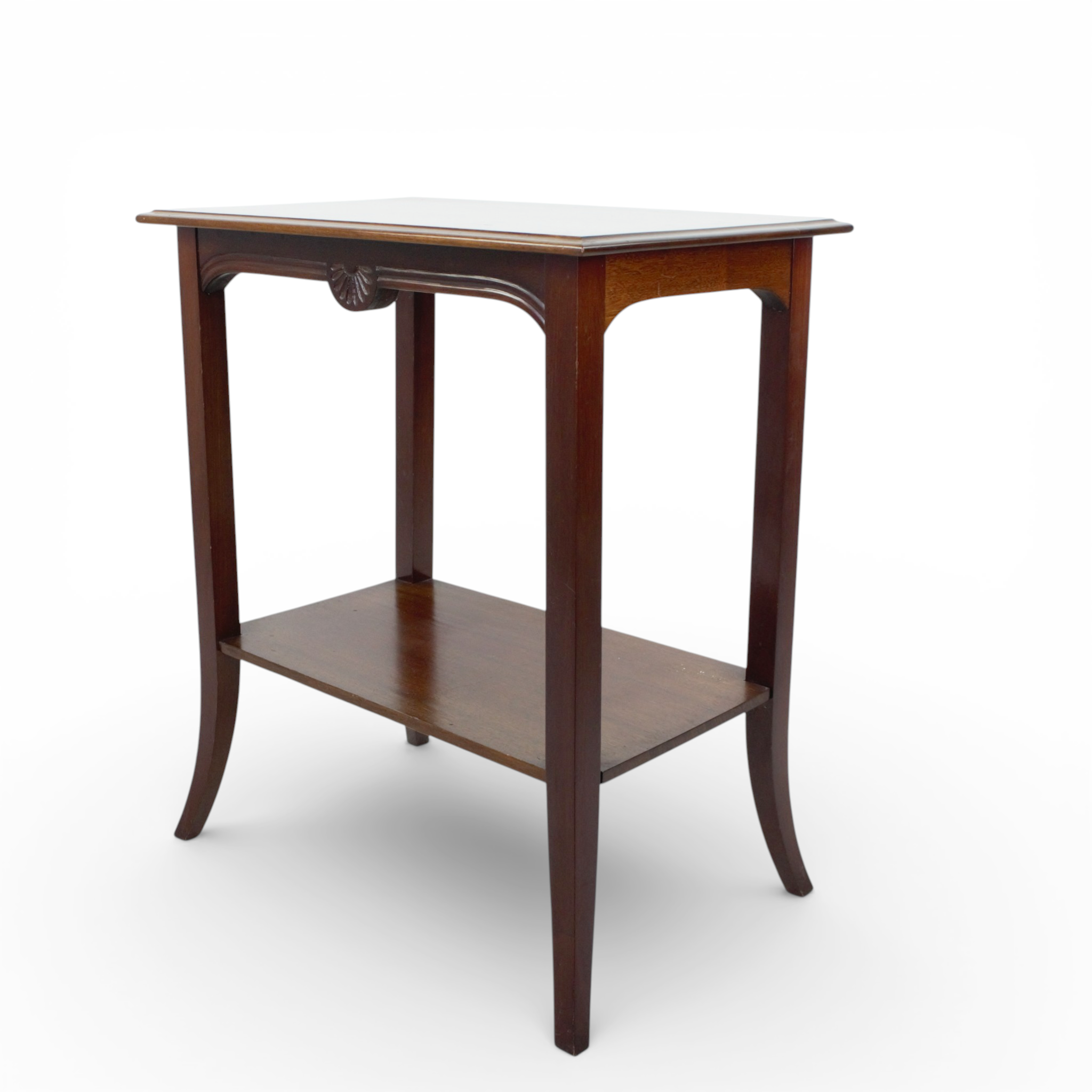 LAMPBORD, lackat lövträ, dekor i form av snidad blomma, 1900-tal.