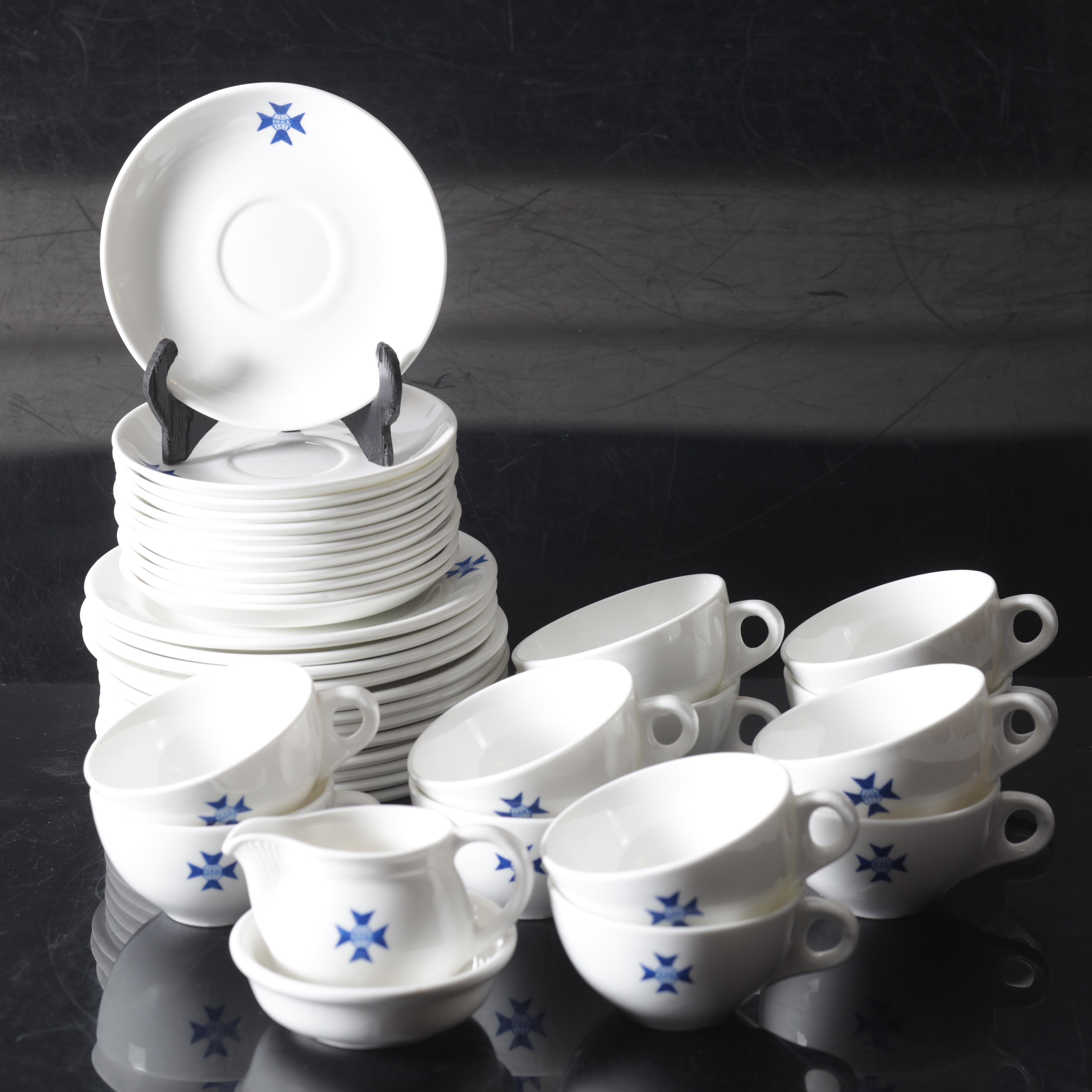 KAFFESERVIS, 26 delar, benporslin, NK, Gustafsberg.