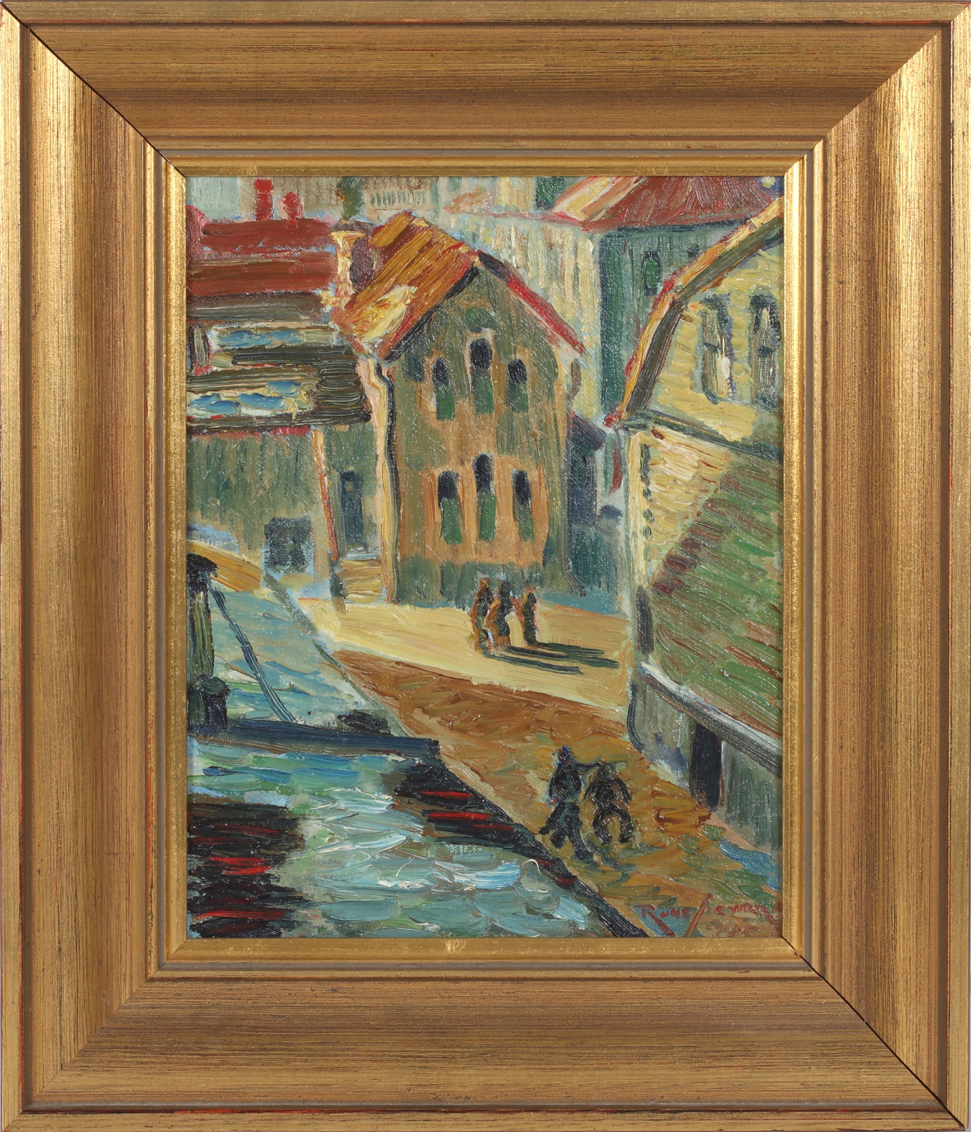 RUNE SIGVARD. Stadsmotiv, olja på duk, signerad.