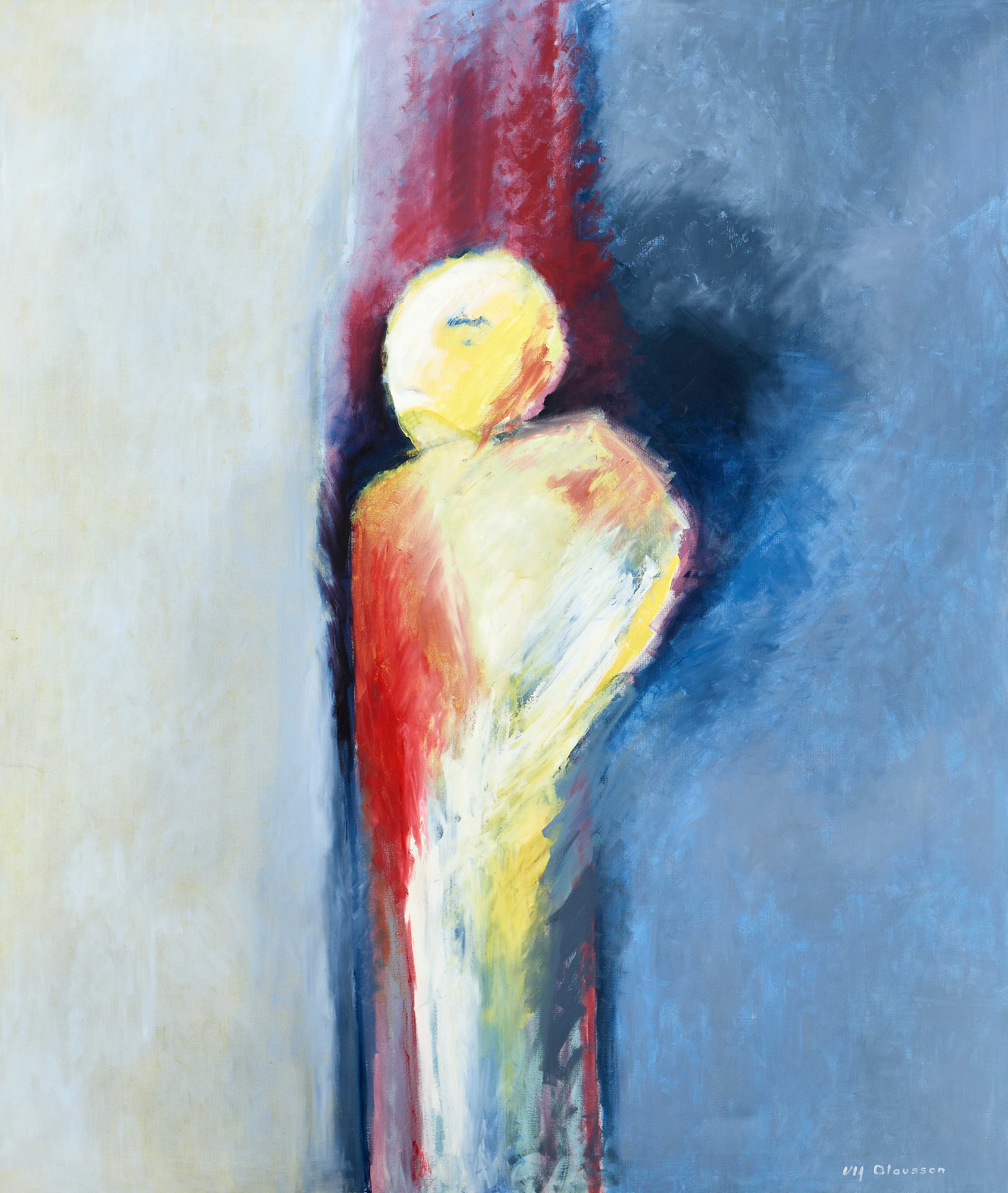 ULF OLAUSSON (F. 1935). Figur, signerad, olja på duk, 190 x 160 cm.