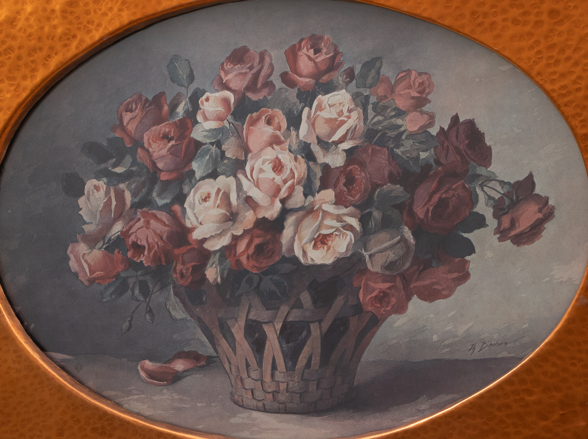 THEODOR BECHER (TYSKLAND, 1889-?). Stilleben, offsettryck, signerad i tryck.