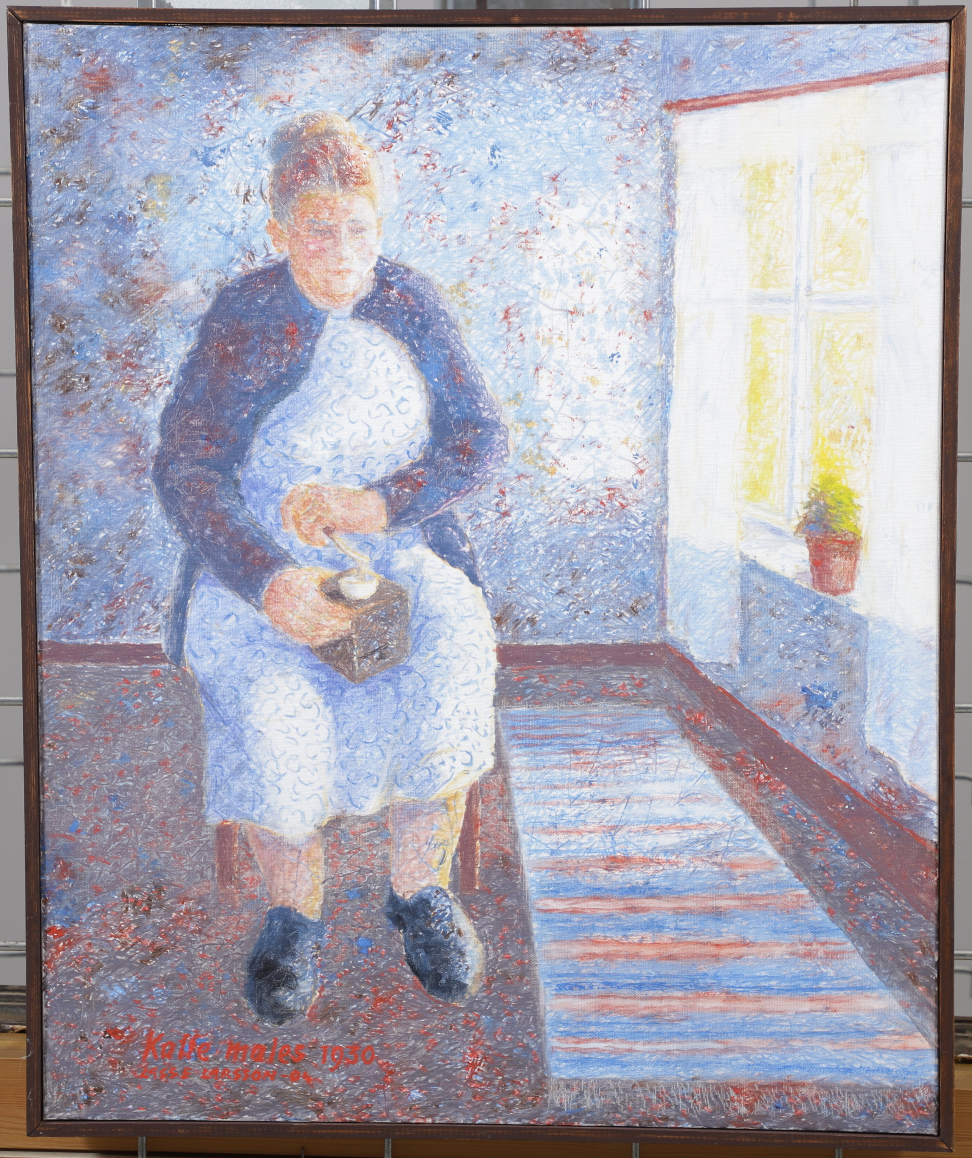 LASSE LARSSON. "Kaffe males 1930", olja på duk, signerad, daterad -04.