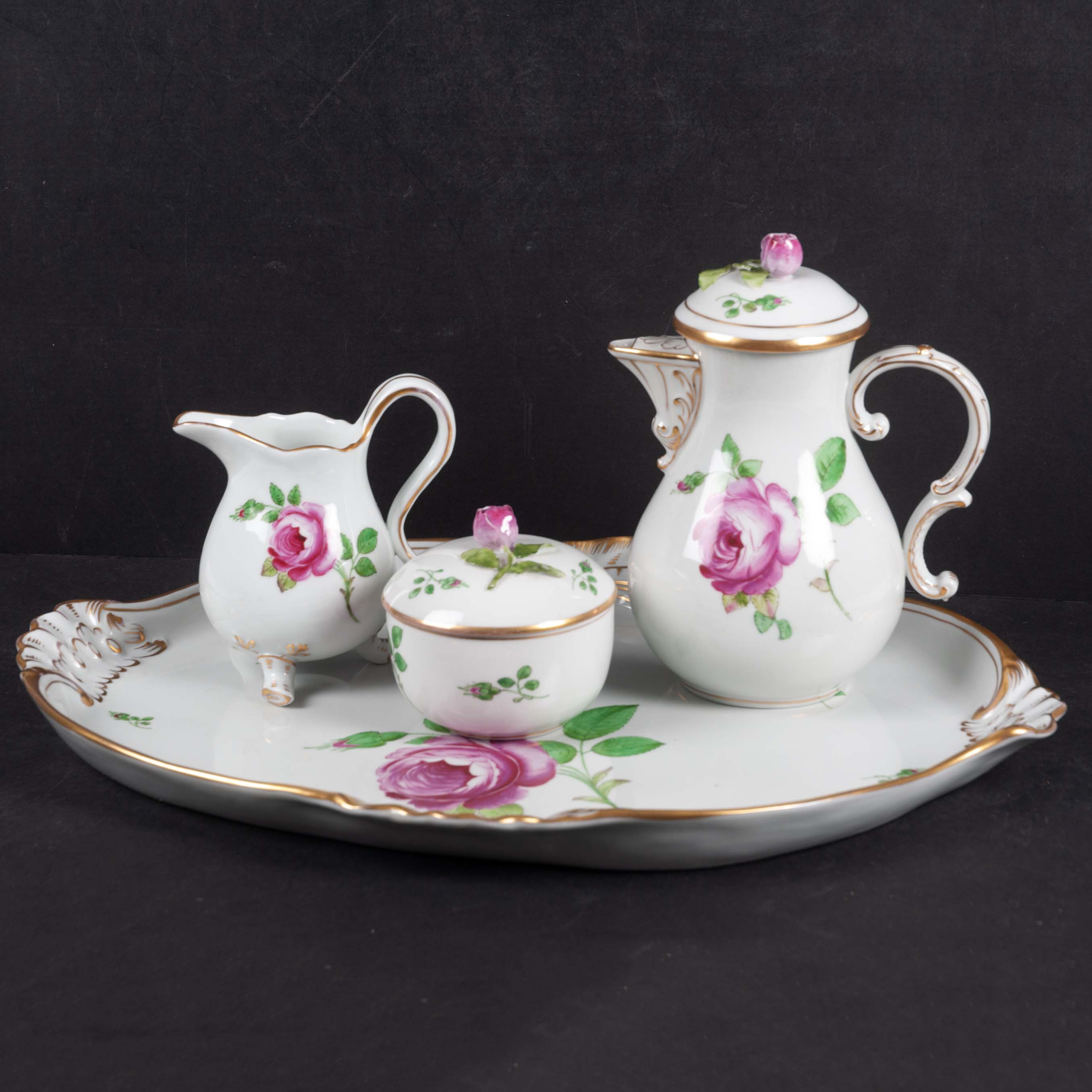 KAFFESERVIS. 4 delar Schierholz.