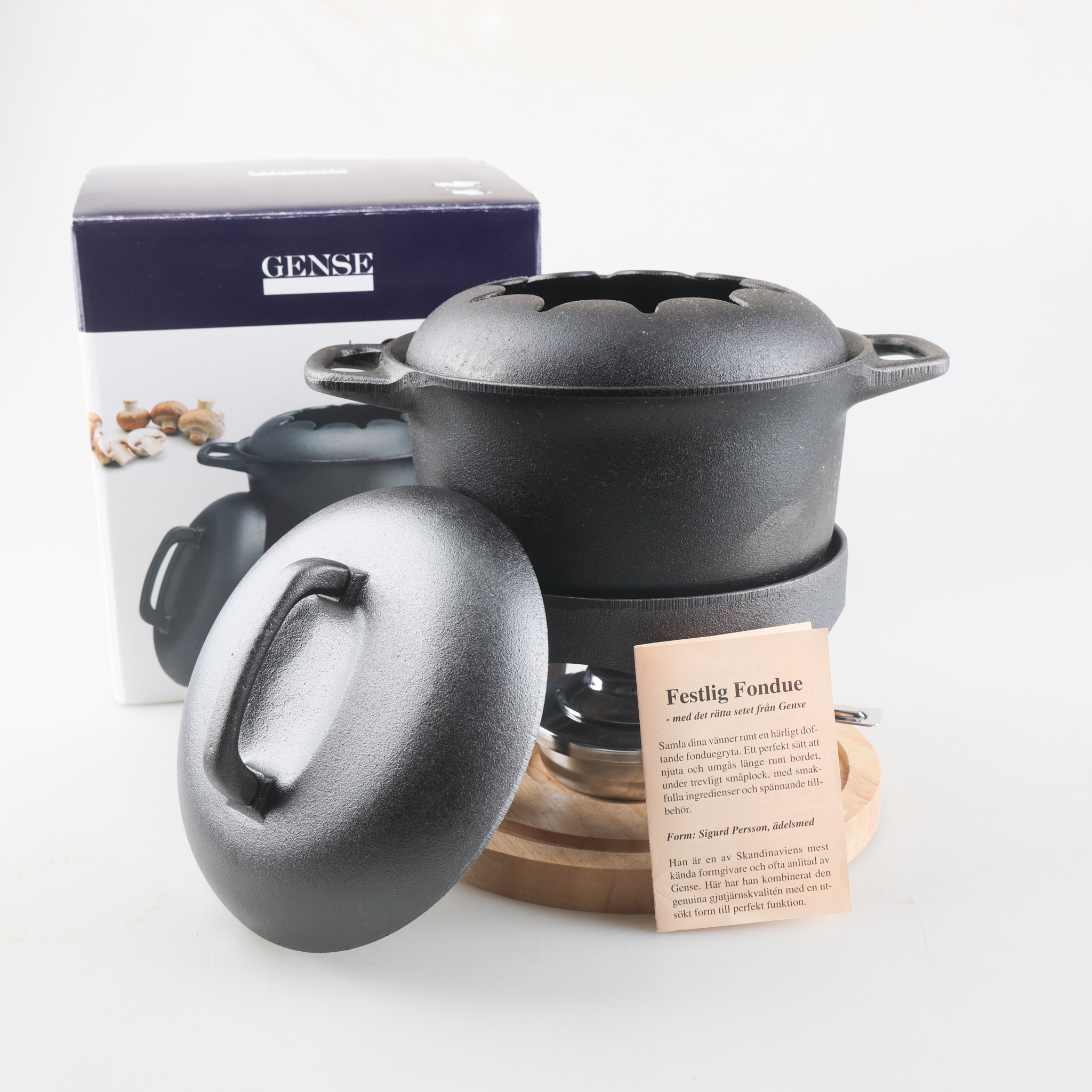 FONDUESET, "Le Gourmet", Gense, gjutjärn.