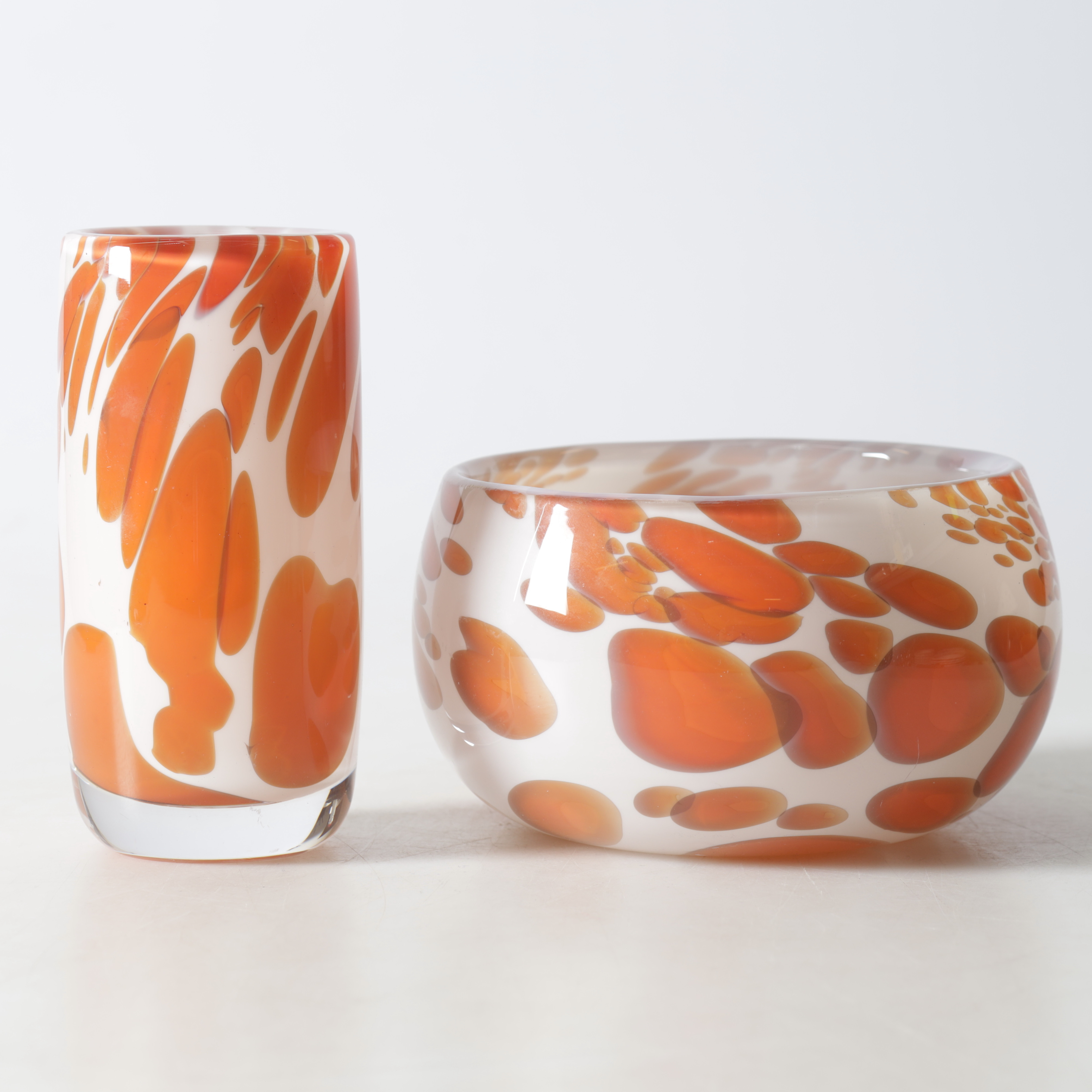 SKÅL, samt vas, glas, Orrefors, signerade.