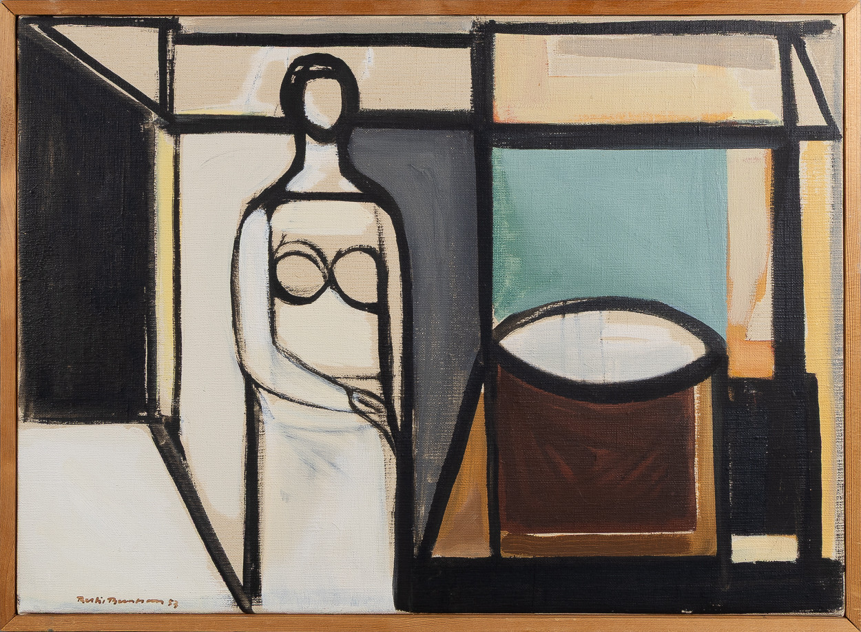 BERTIL BERNTSSON. Stilleben med kvinnofigur, olja på duk.