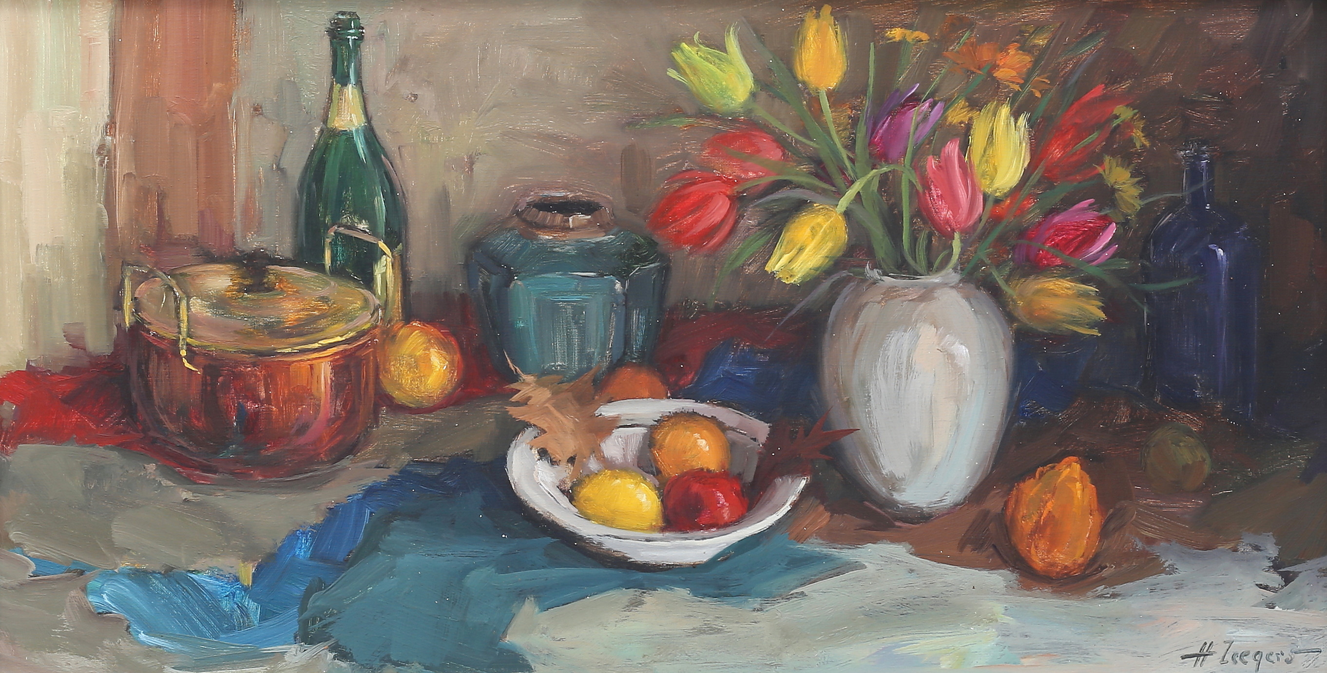 HARRY ZEEGERS. (Född 1930, Holland) Stilleben, olja på duk, signerad.