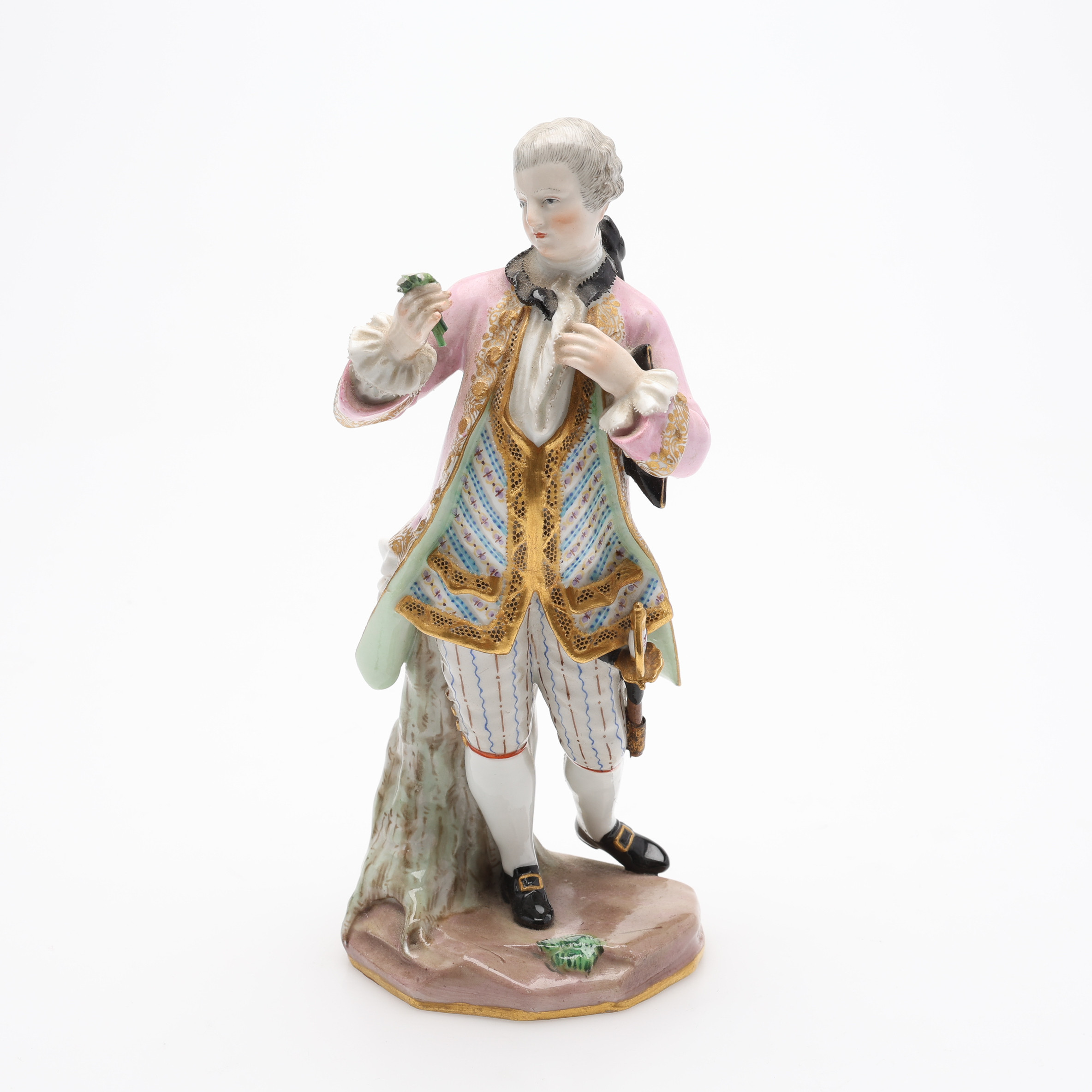 MICHEL VICTOR ACIER. FIGURIN, PORSLIN, MODELL A58, MEISSEN, 1800-TAL.