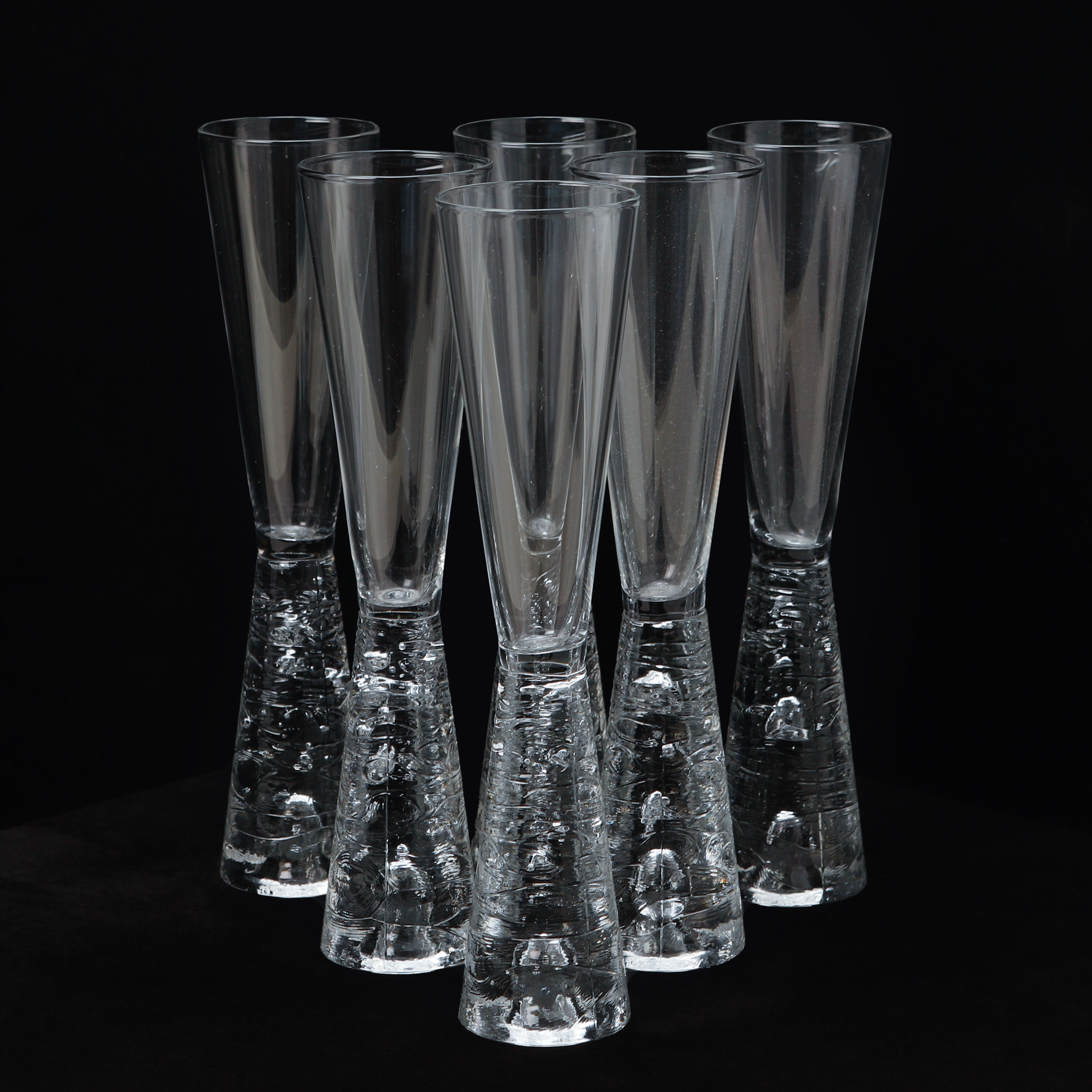TIMO SARPANEVA. Champagneglas, 6 st, "Arkipelago", Iittala.