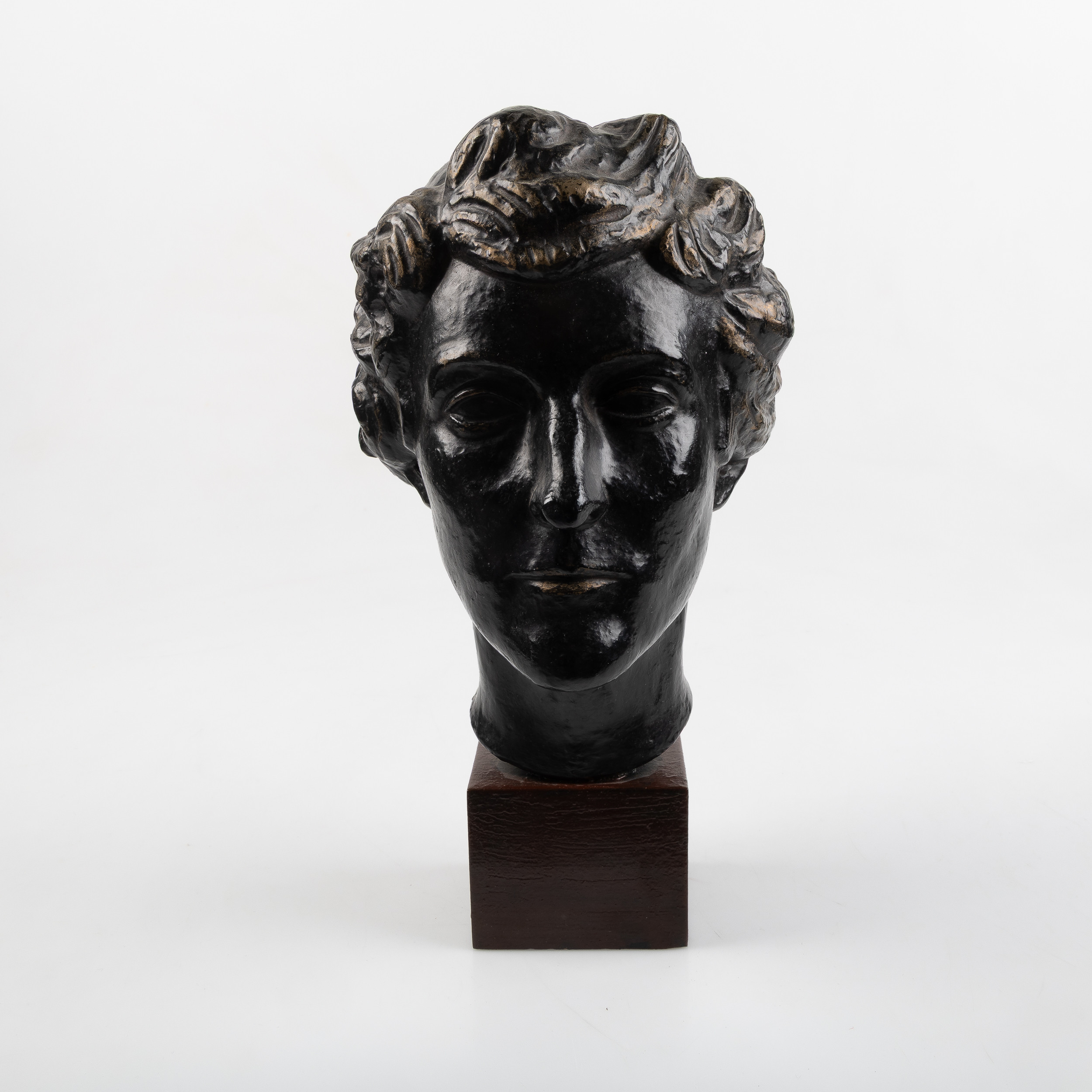 JONAS FRÖDING. Byst, bronspatinerad terrakotta, signerad J Fröding.