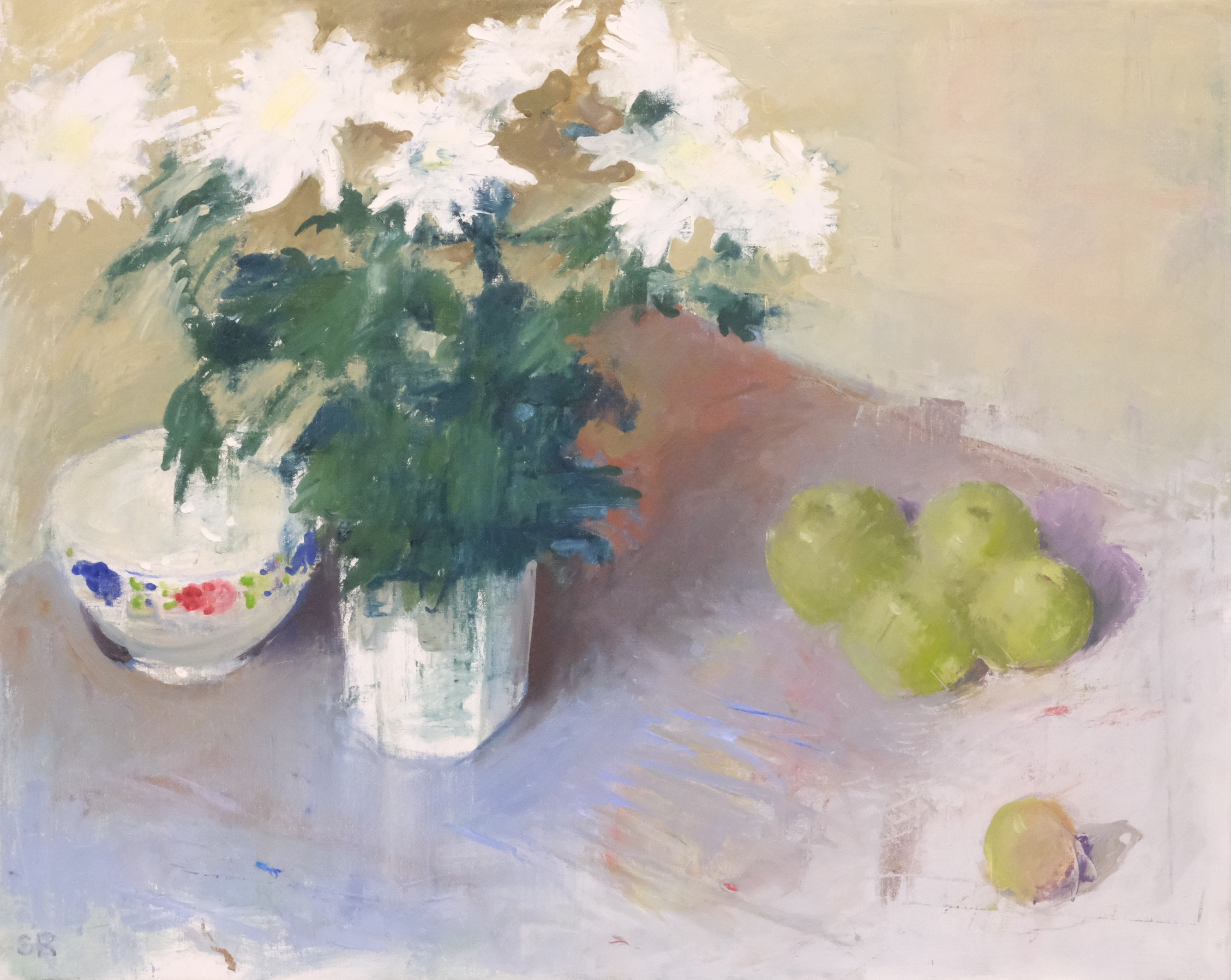 STEN-OSCAR RUNDGREN. "UPPSTÄLLNING", OLJA PÅ DUK.