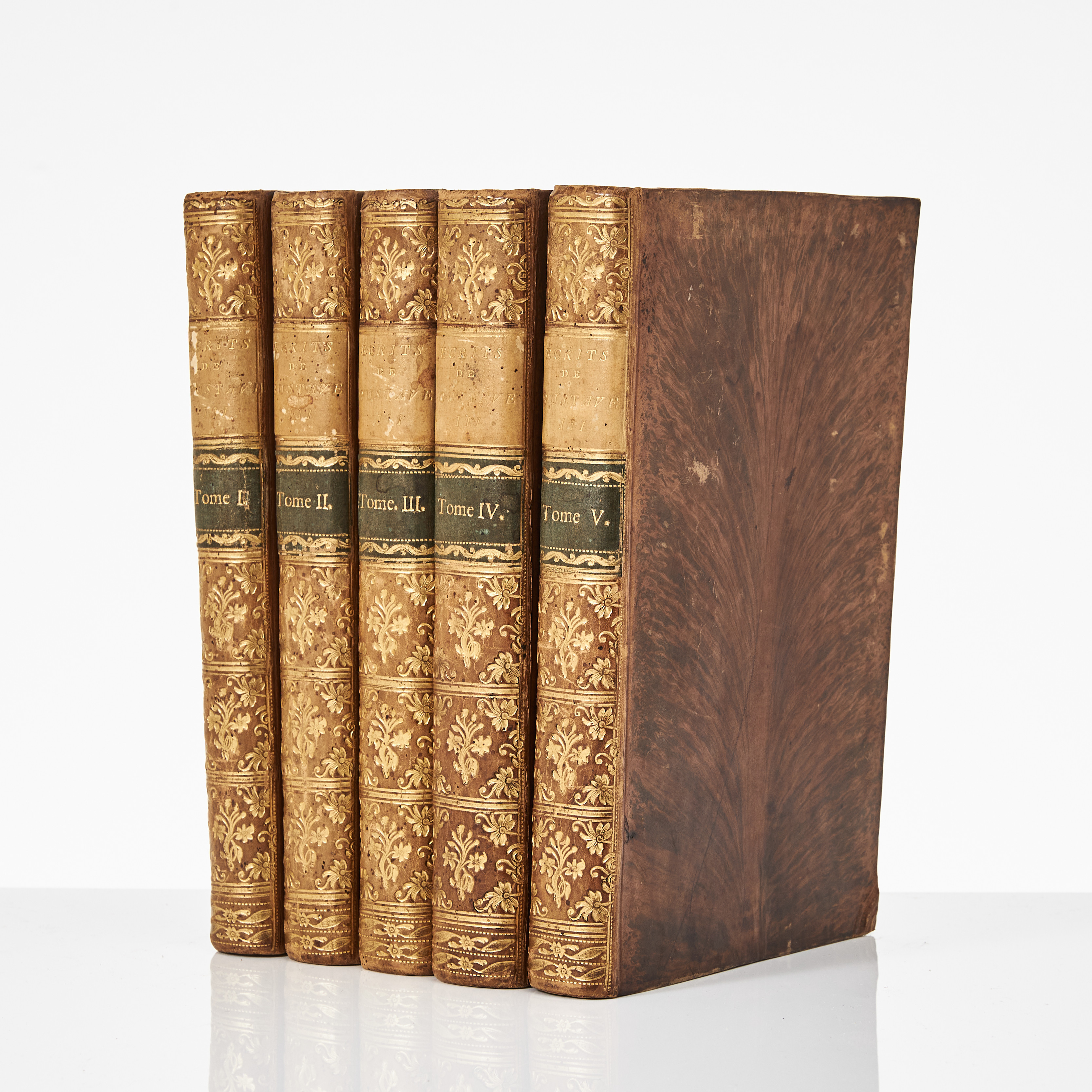 GUSTAV III. COLLECTION DES ÉCRITS POLITIQUES, 1803-1805, PROVENIENS CRONSTEDT, 5 VOLYMER.