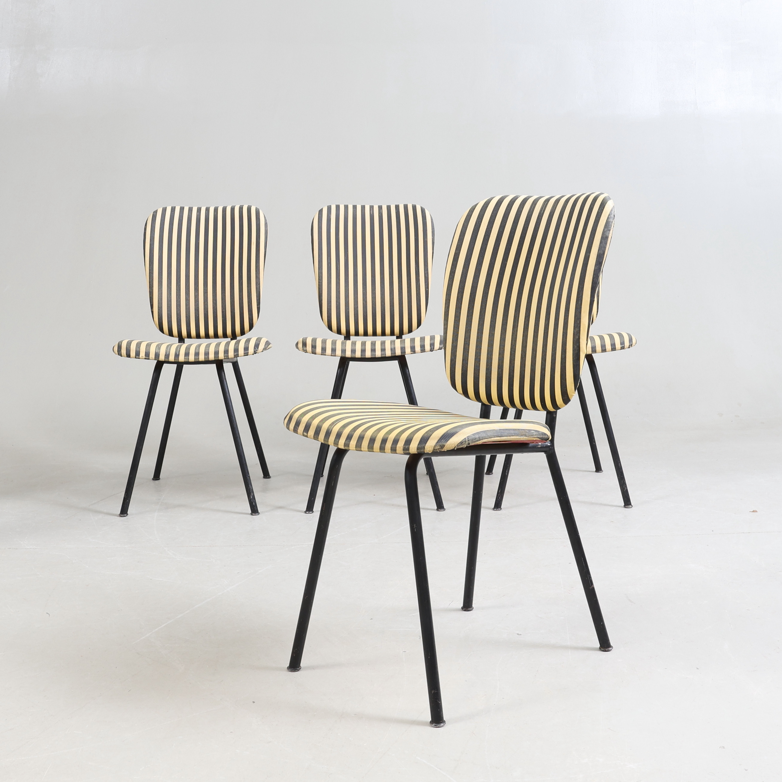 STOLAR, 4 st, metall och plast, 1950-tal.