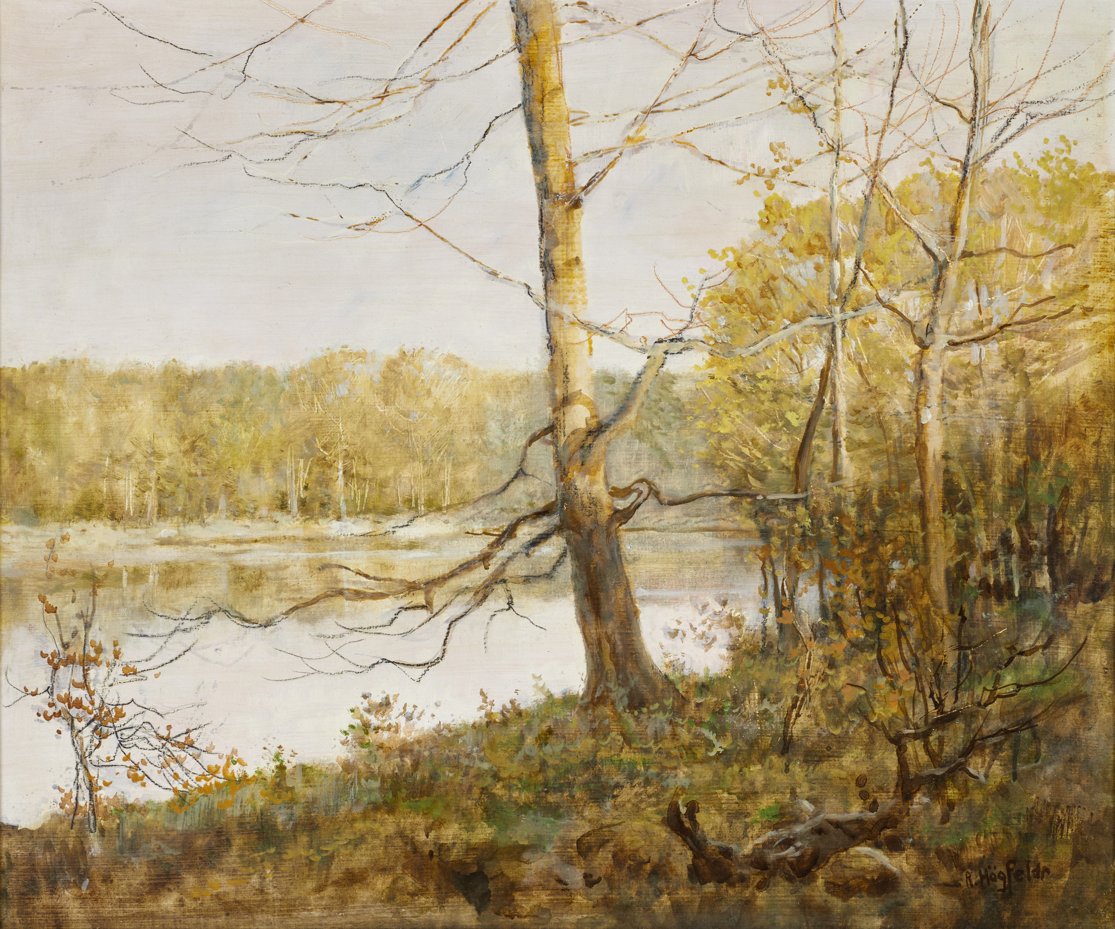 ROBERT HÖGFELDT (1894–1986). Landskap, signerad, olja på pannå.