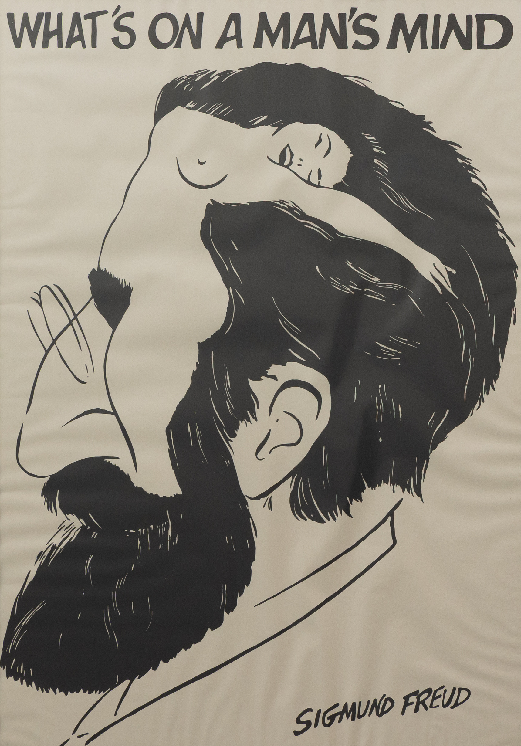AFFISCH, "Whats´s on a man´s mind", Sigmund Freud.