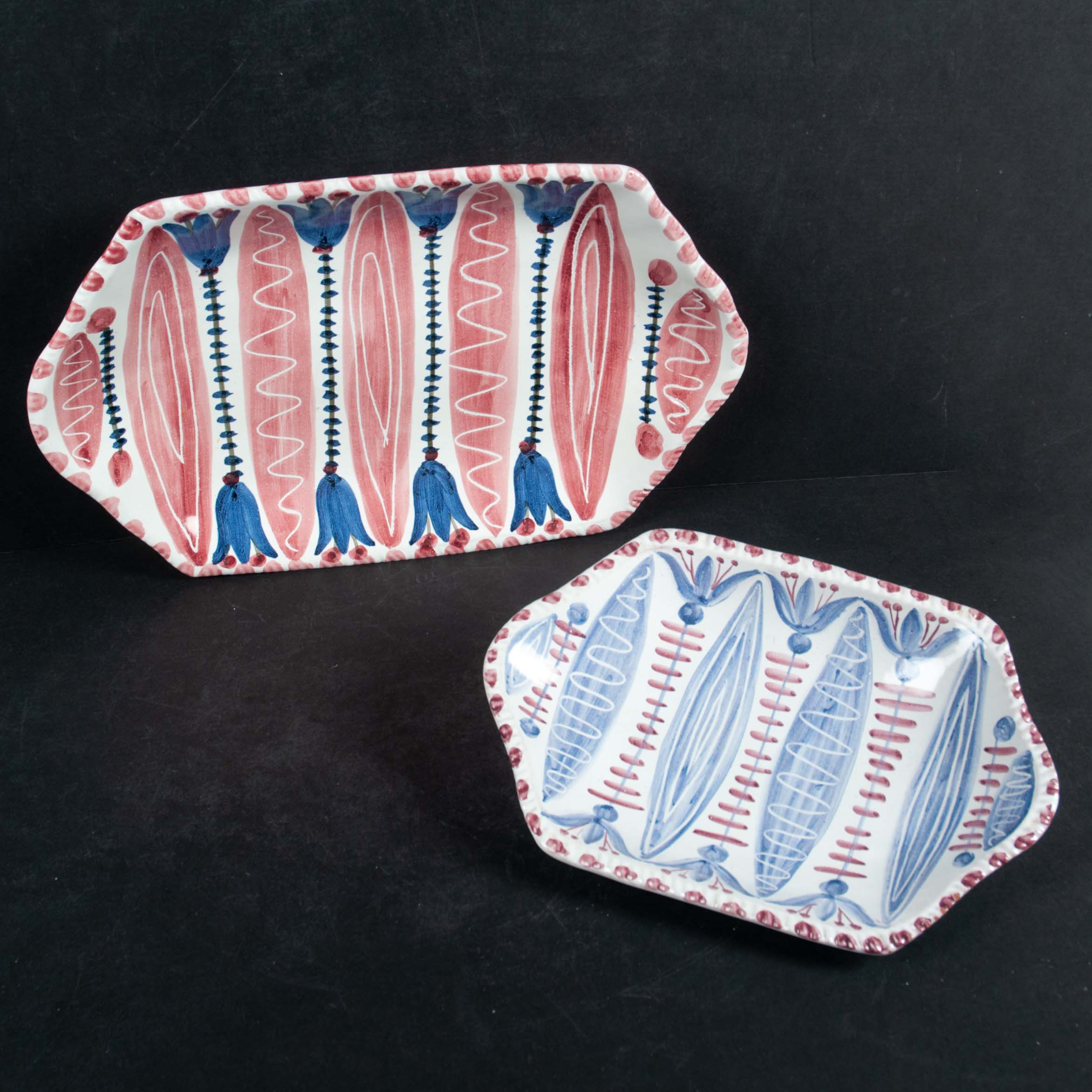 OLOF LARSSON. Laholm Keramik, fat, 2 delar, 1900-talets mitt.